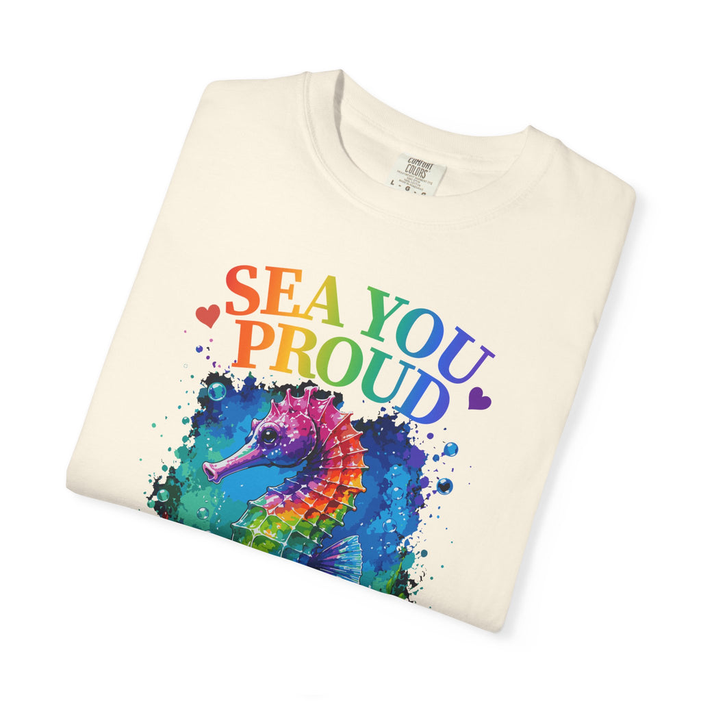 Sea You Proud T-Shirt — Rainbow Seahorse Pride Tee (Love • Diversity • Freedom)