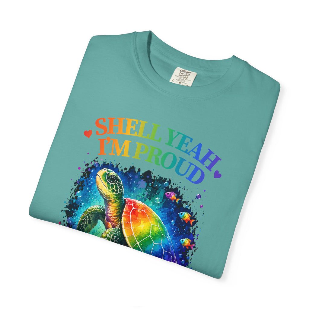 Pride Sea Turtle T-Shirt — "Shell Yeah I'm Proud" Rainbow LGBT Tee