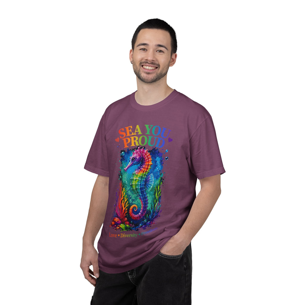Sea You Proud T-Shirt — Rainbow Seahorse Pride Tee (Love • Diversity • Freedom)
