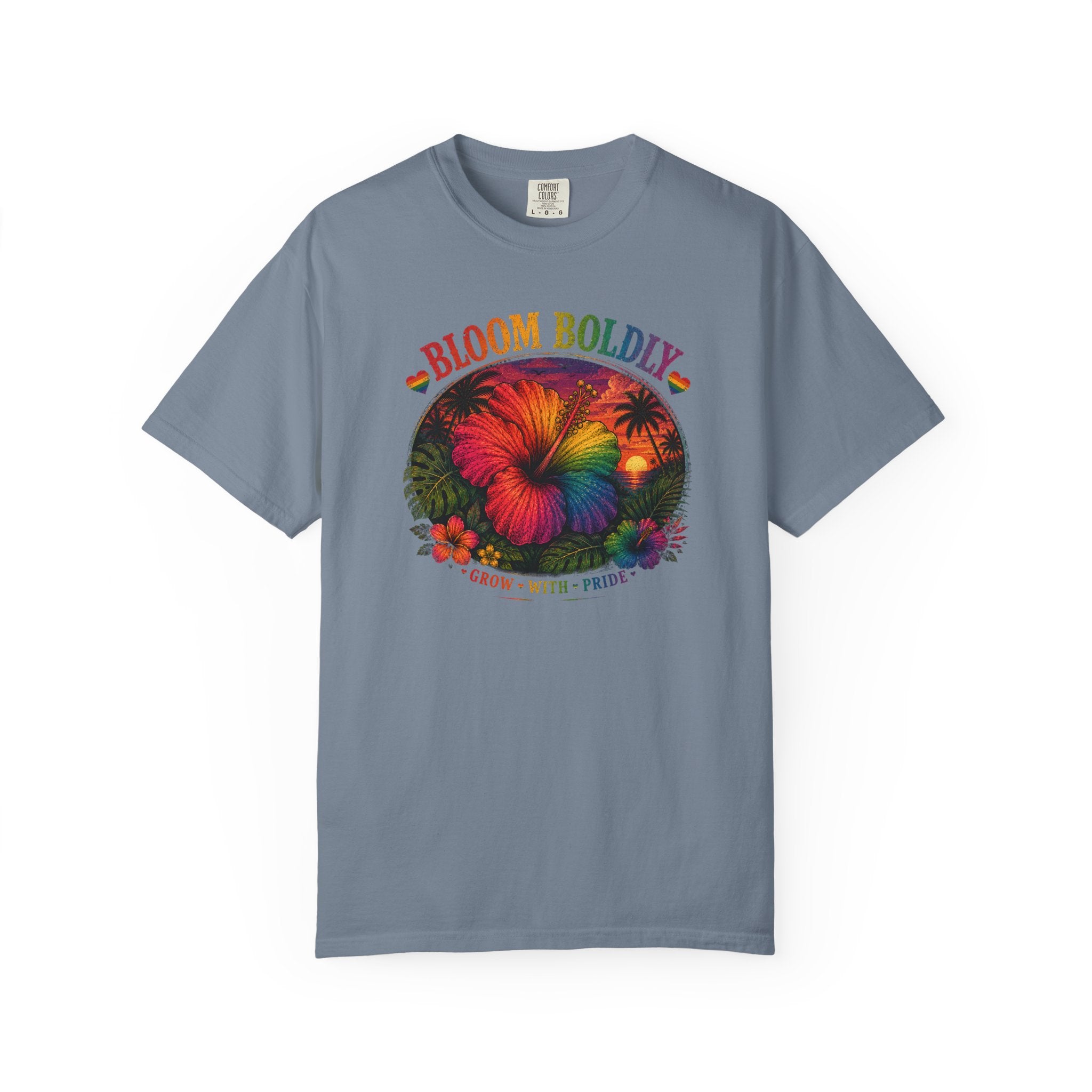 Bloom Boldly T-Shirt — Rainbow Floral Pride Graphic Tee