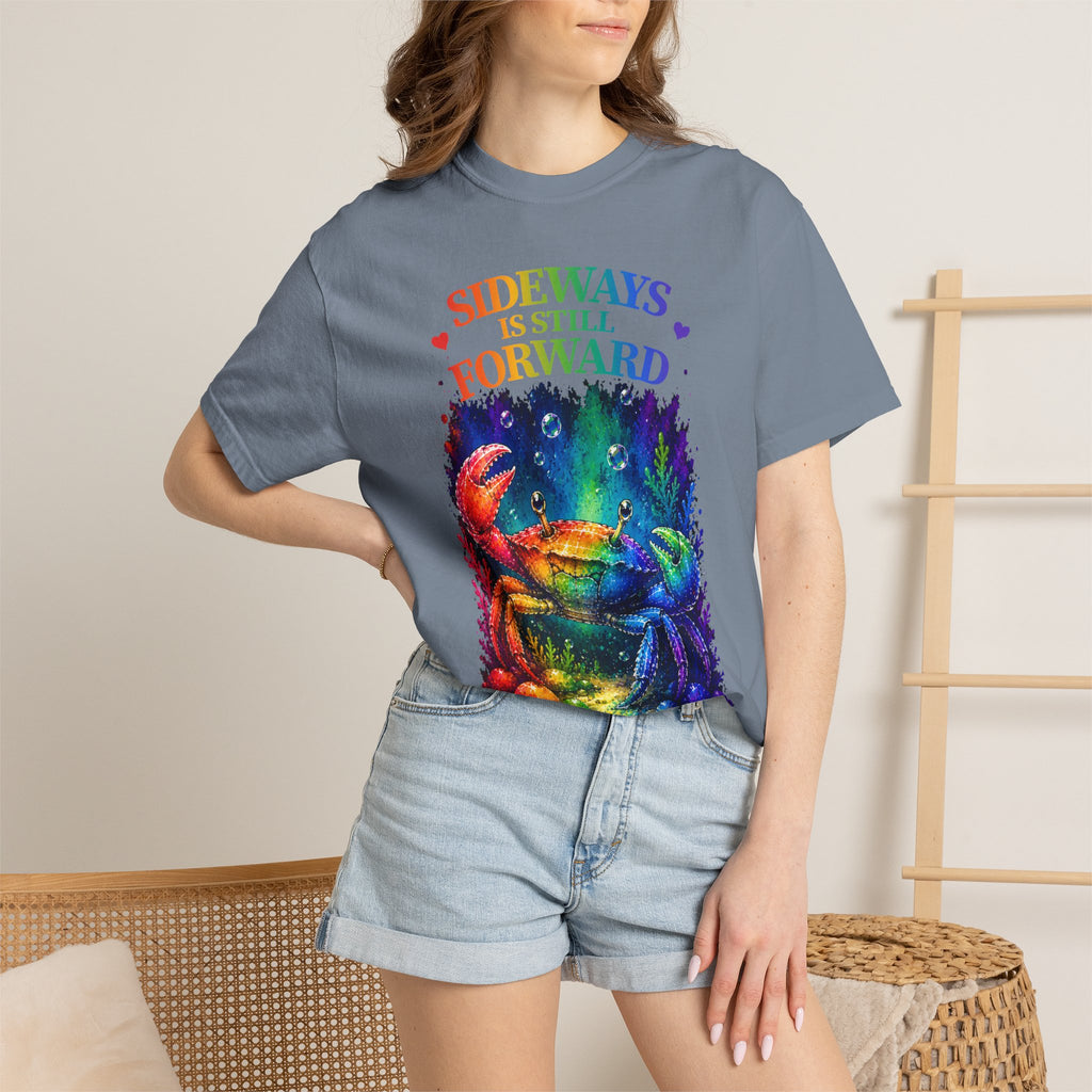 Crab Rainbow 'Sideways Is Still Forward' Graphic T‑Shirt