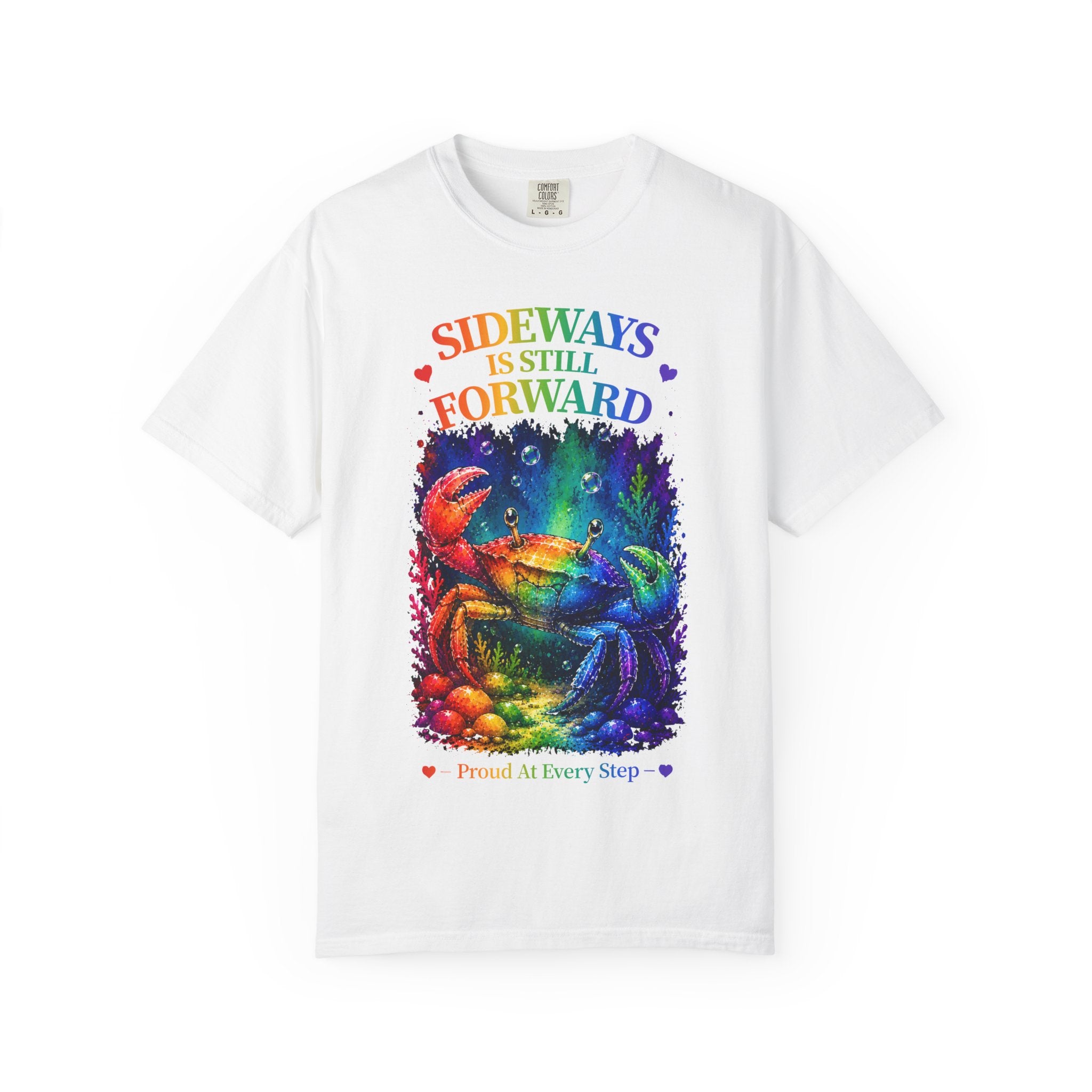 Crab Rainbow 'Sideways Is Still Forward' Graphic T‑Shirt