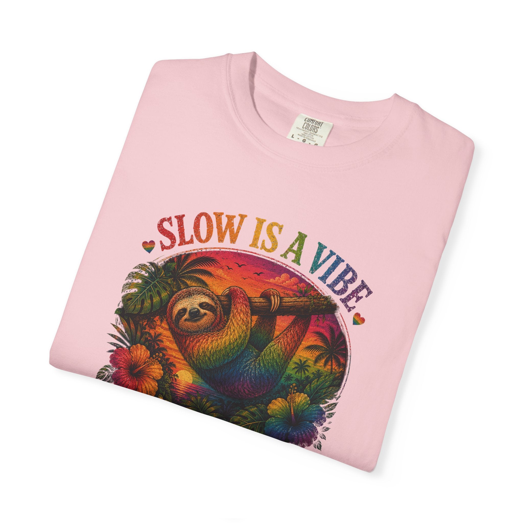 Slow Is A Vibe T-Shirt — Retro Sloth Graphic Tee