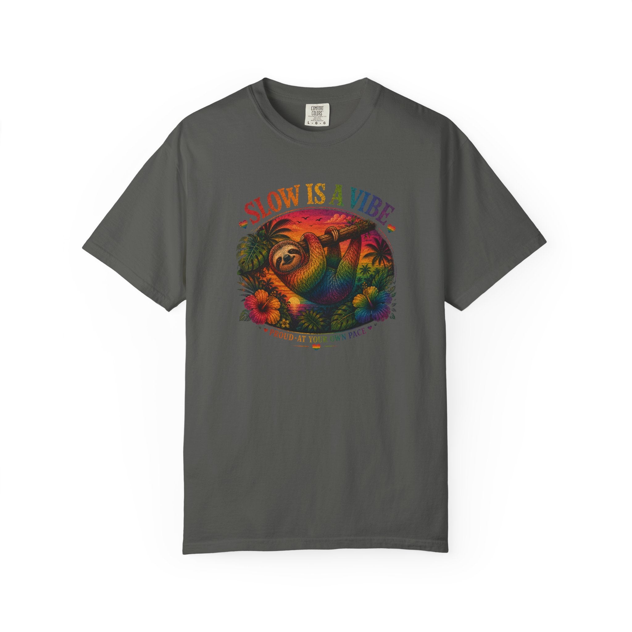Slow Is A Vibe T-Shirt — Retro Sloth Graphic Tee
