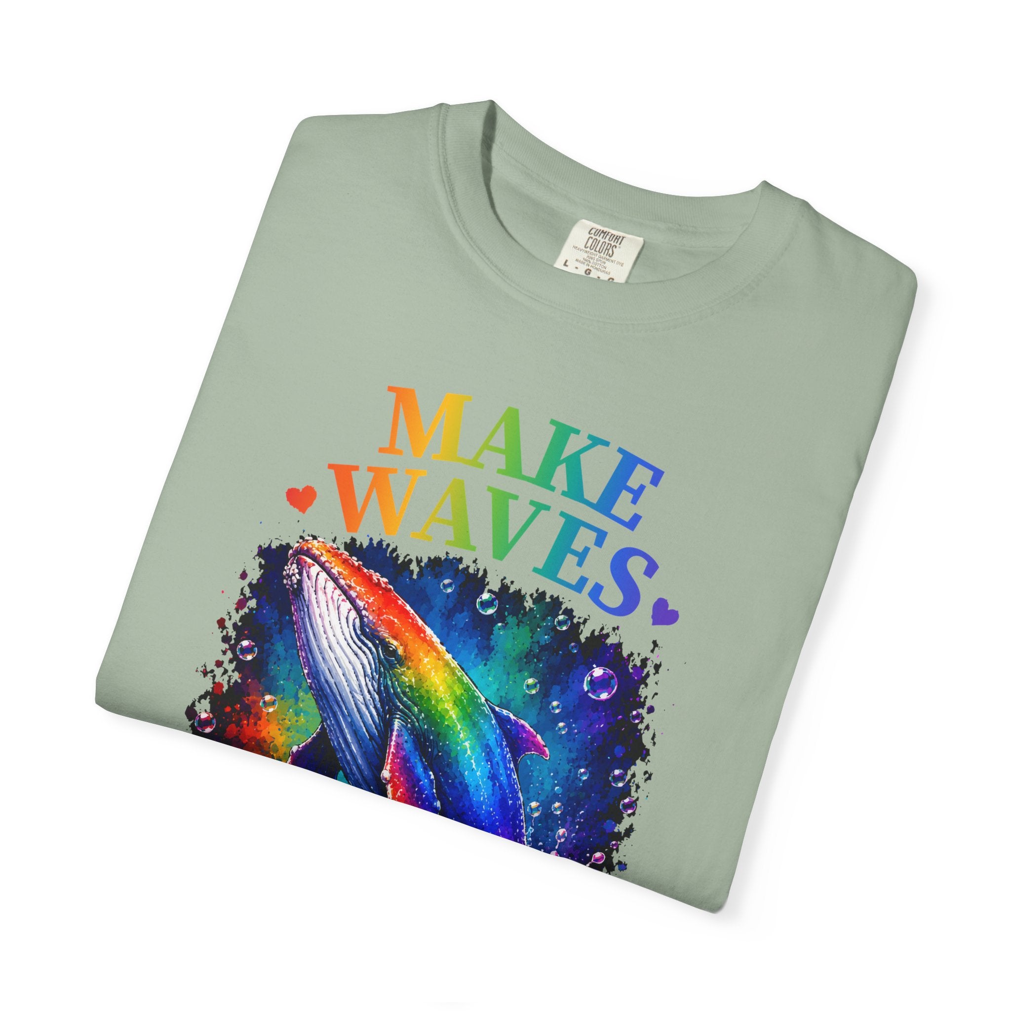 Make Waves Rainbow Dolphin T-Shirt — "Be Loud, Be Proud" LGBTQ+ Pride Tee