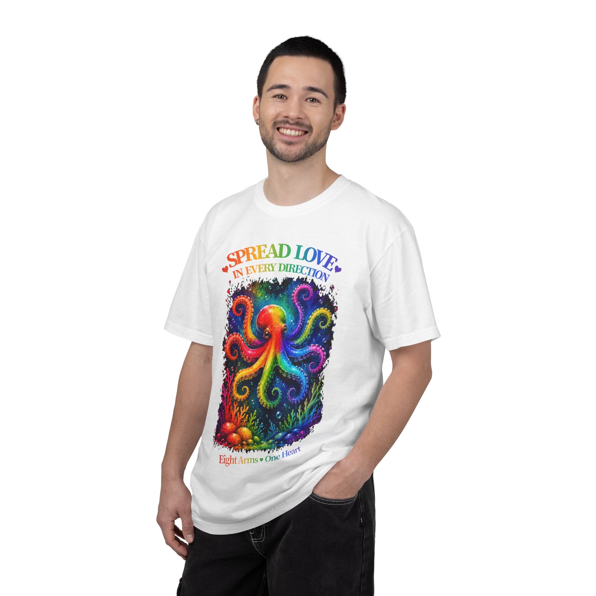 Spread Love Octopus T-Shirt — Rainbow Psychedelic Ocean Art Tee