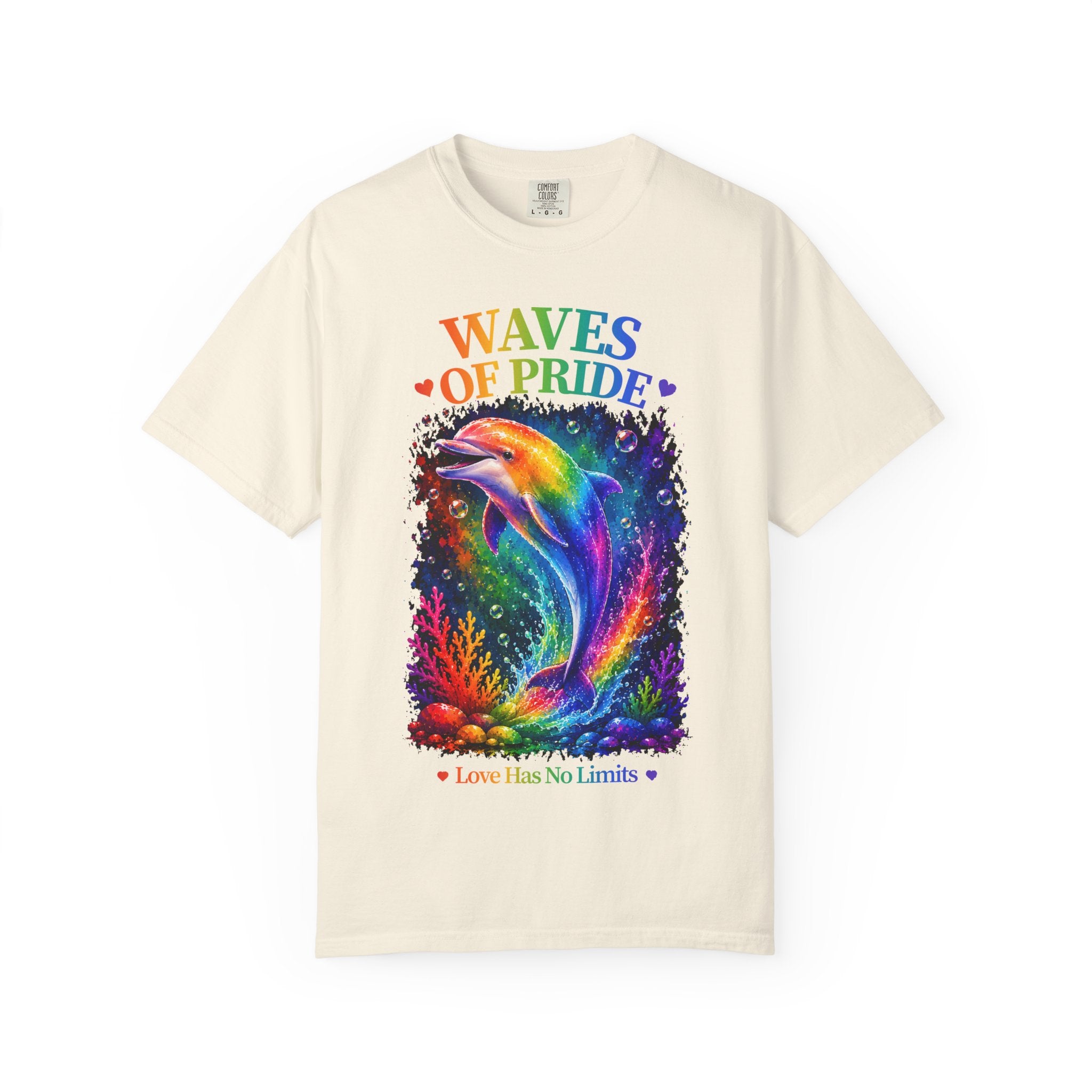 Waves of Pride T-Shirt — Rainbow Dolphin "Love Has No Limits" Tee
