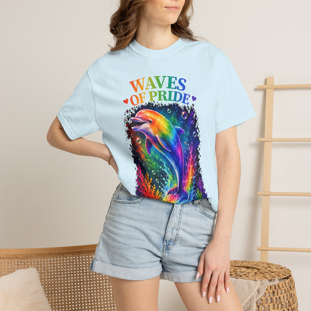 Waves of Pride T-Shirt — Rainbow Dolphin "Love Has No Limits" Tee