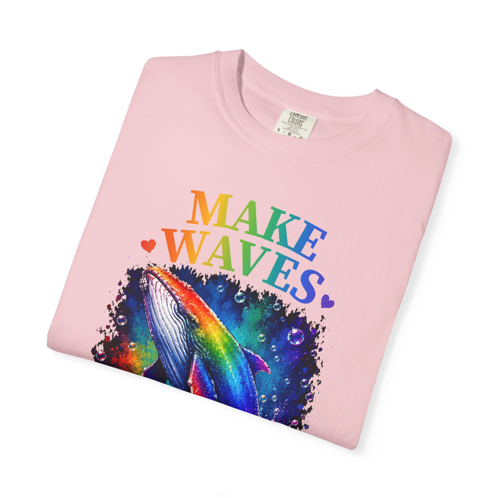 Make Waves Rainbow Dolphin T-Shirt — "Be Loud, Be Proud" LGBTQ+ Pride Tee