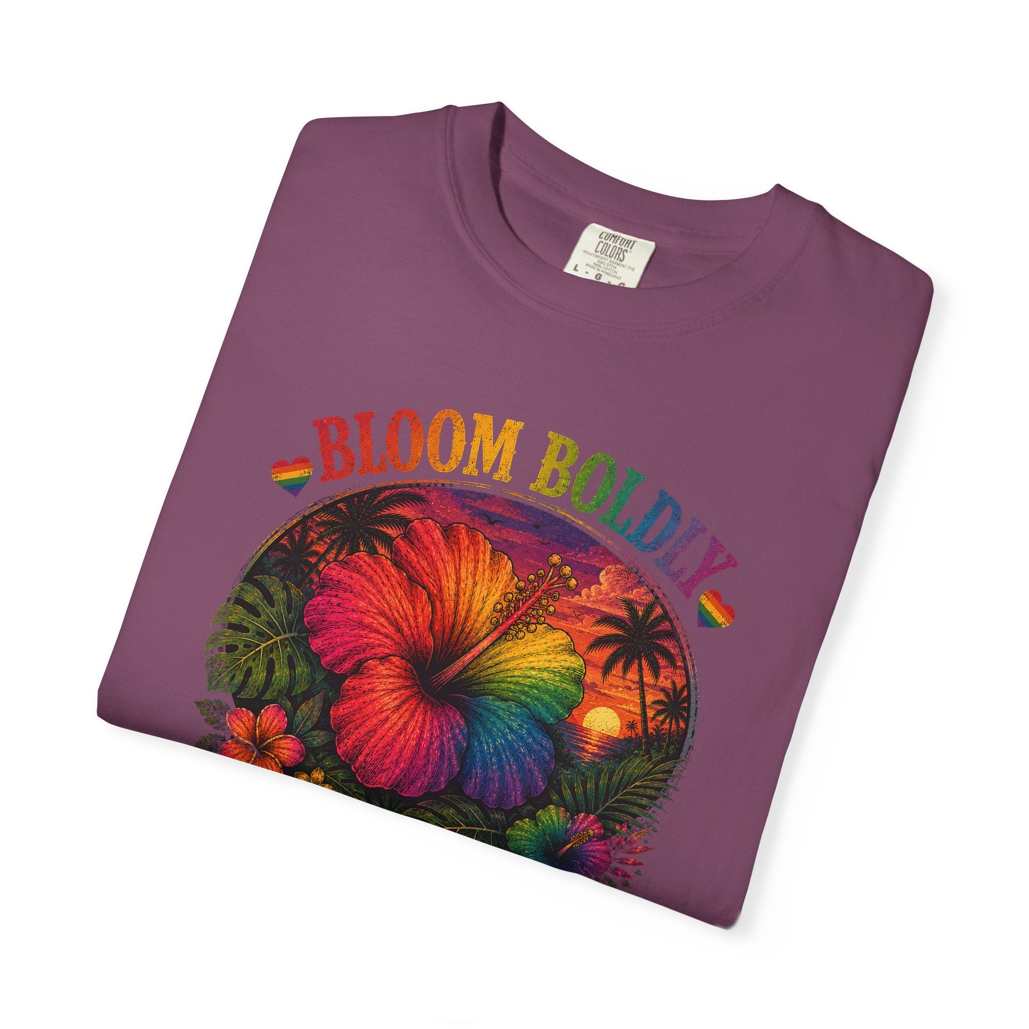 Bloom Boldly T-Shirt — Rainbow Floral Pride Graphic Tee