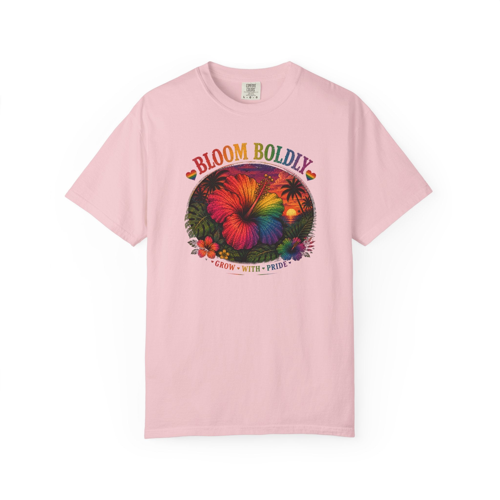 Bloom Boldly T-Shirt — Rainbow Floral Pride Graphic Tee