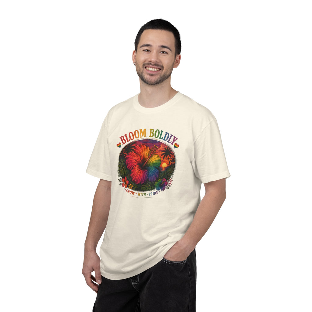 Bloom Boldly T-Shirt — Rainbow Floral Pride Graphic Tee