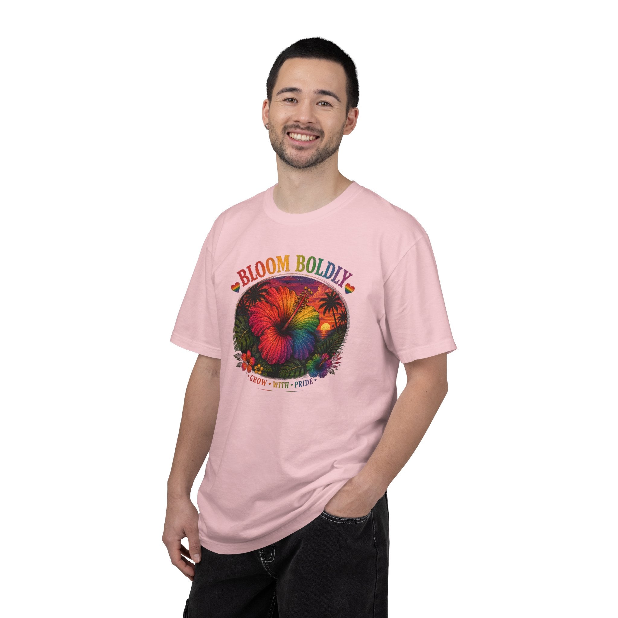 Bloom Boldly T-Shirt — Rainbow Floral Pride Graphic Tee