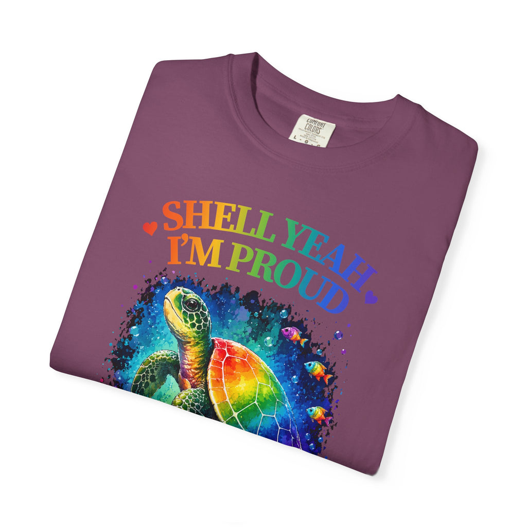 Pride Sea Turtle T-Shirt — "Shell Yeah I'm Proud" Rainbow LGBT Tee