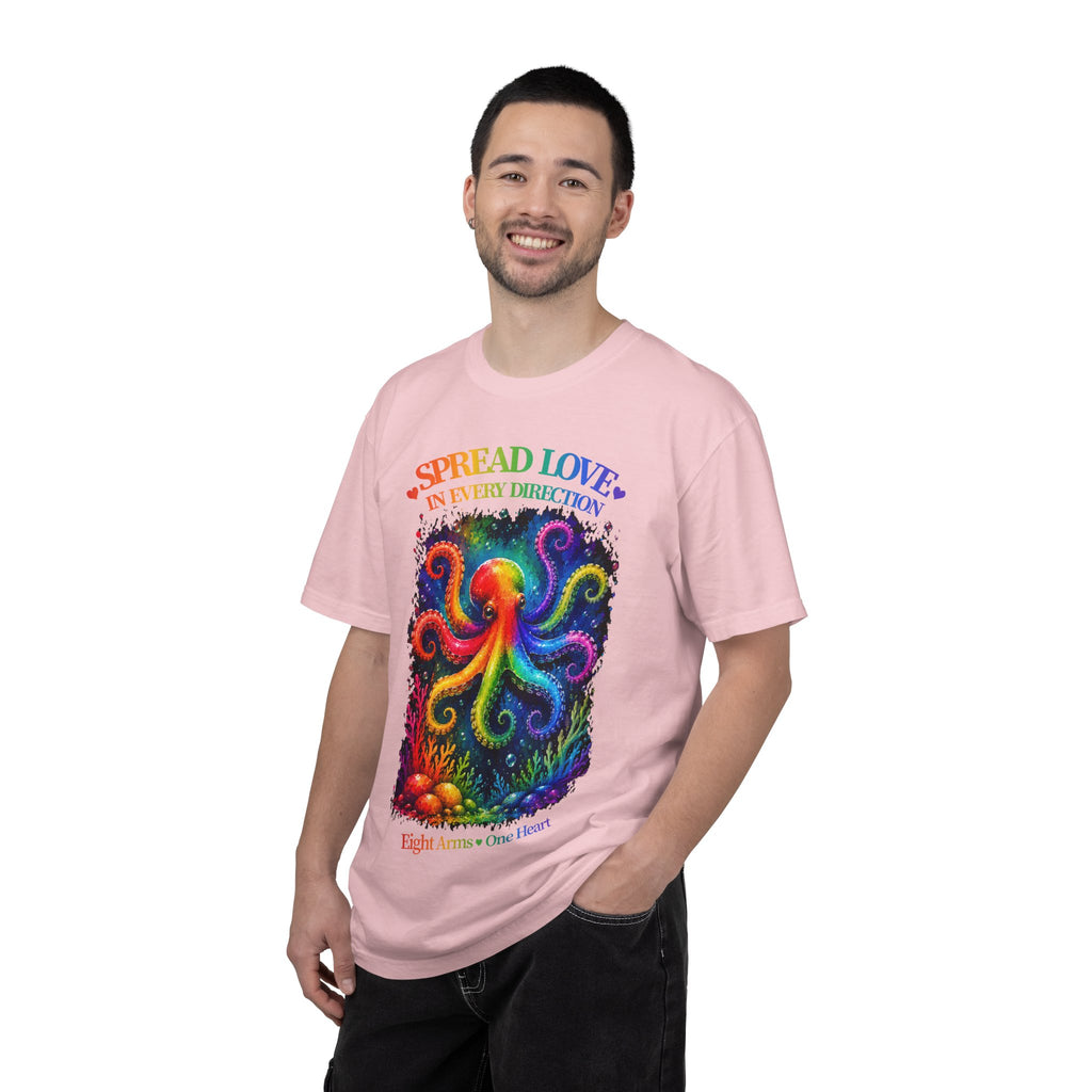 Spread Love Octopus T-Shirt — Rainbow Psychedelic Ocean Art Tee