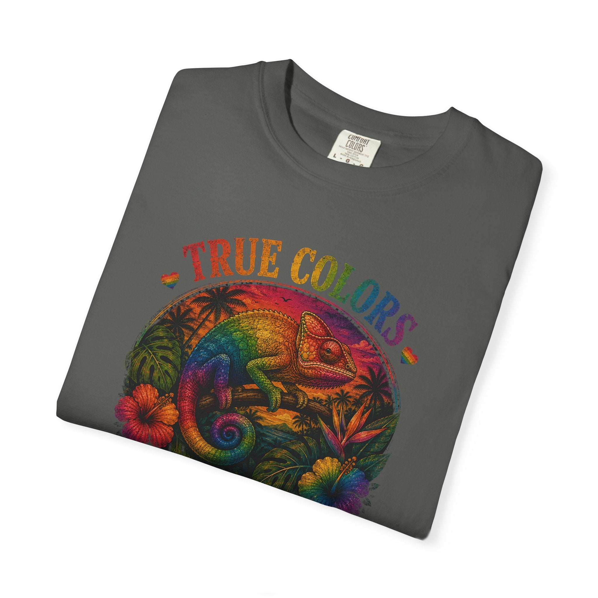 True Colors T-Shirt — Vintage Rainbow Mushroom Graphic (Be True to Who You Are)