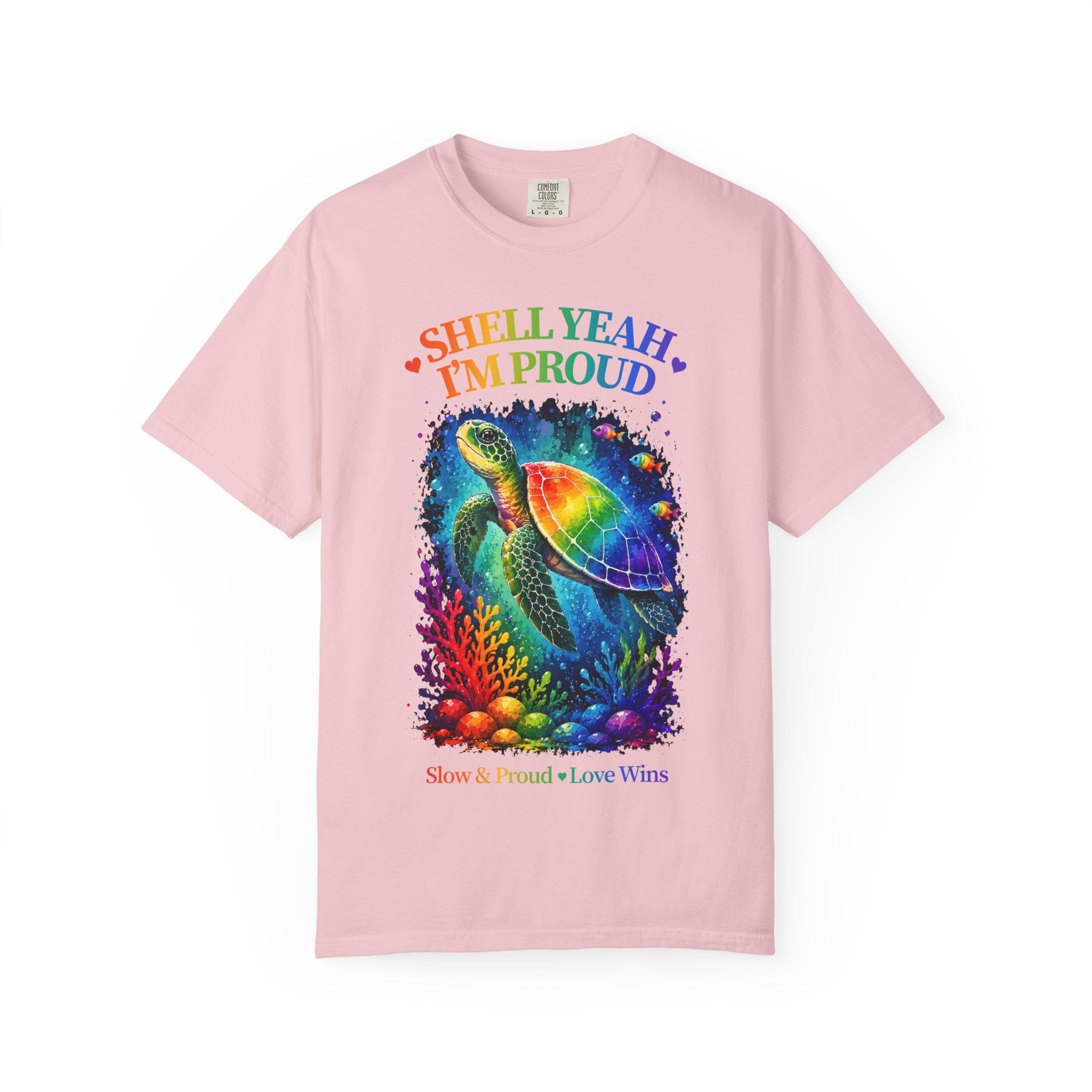 Pride Sea Turtle T-Shirt — "Shell Yeah I'm Proud" Rainbow LGBT Tee
