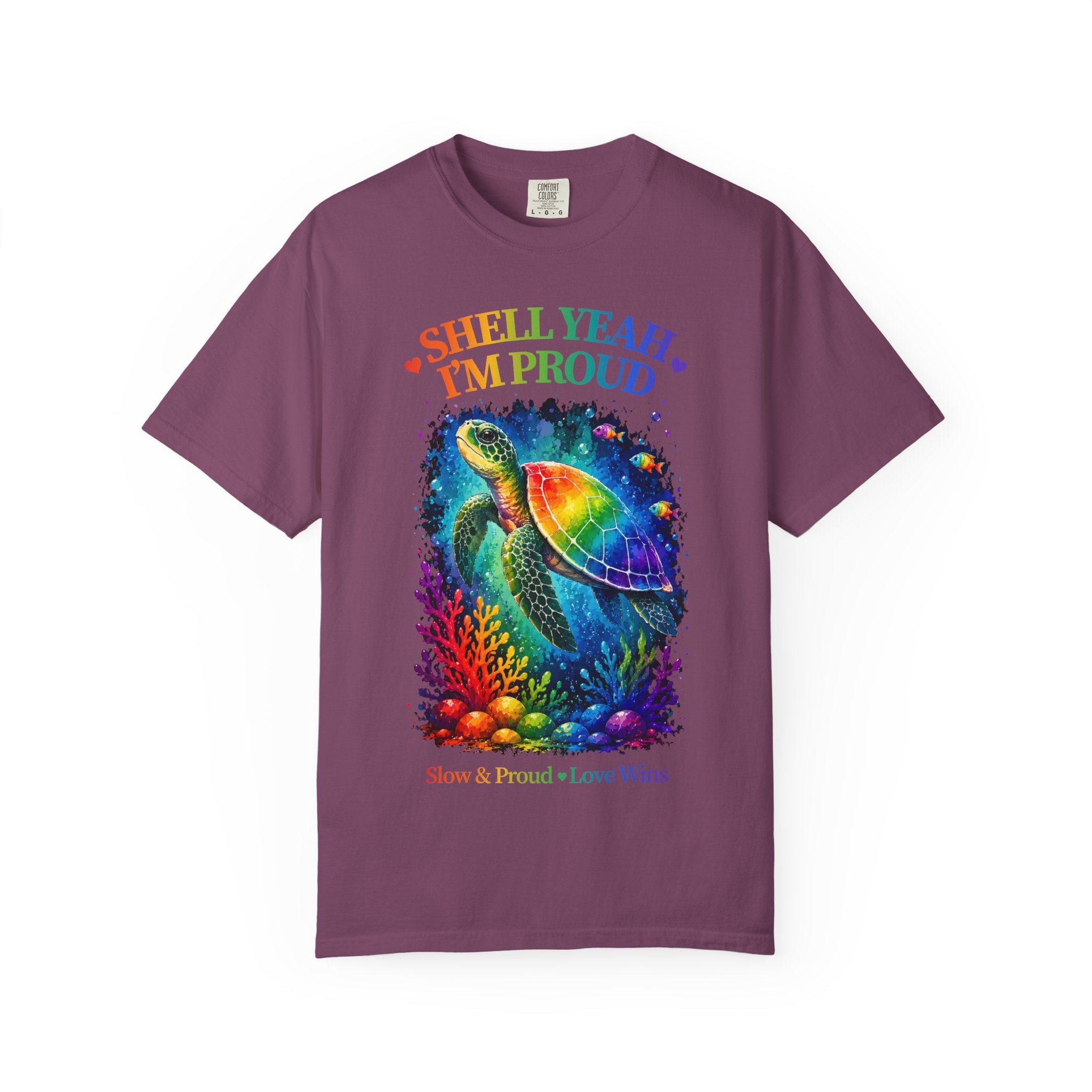 Pride Sea Turtle T-Shirt — "Shell Yeah I'm Proud" Rainbow LGBT Tee