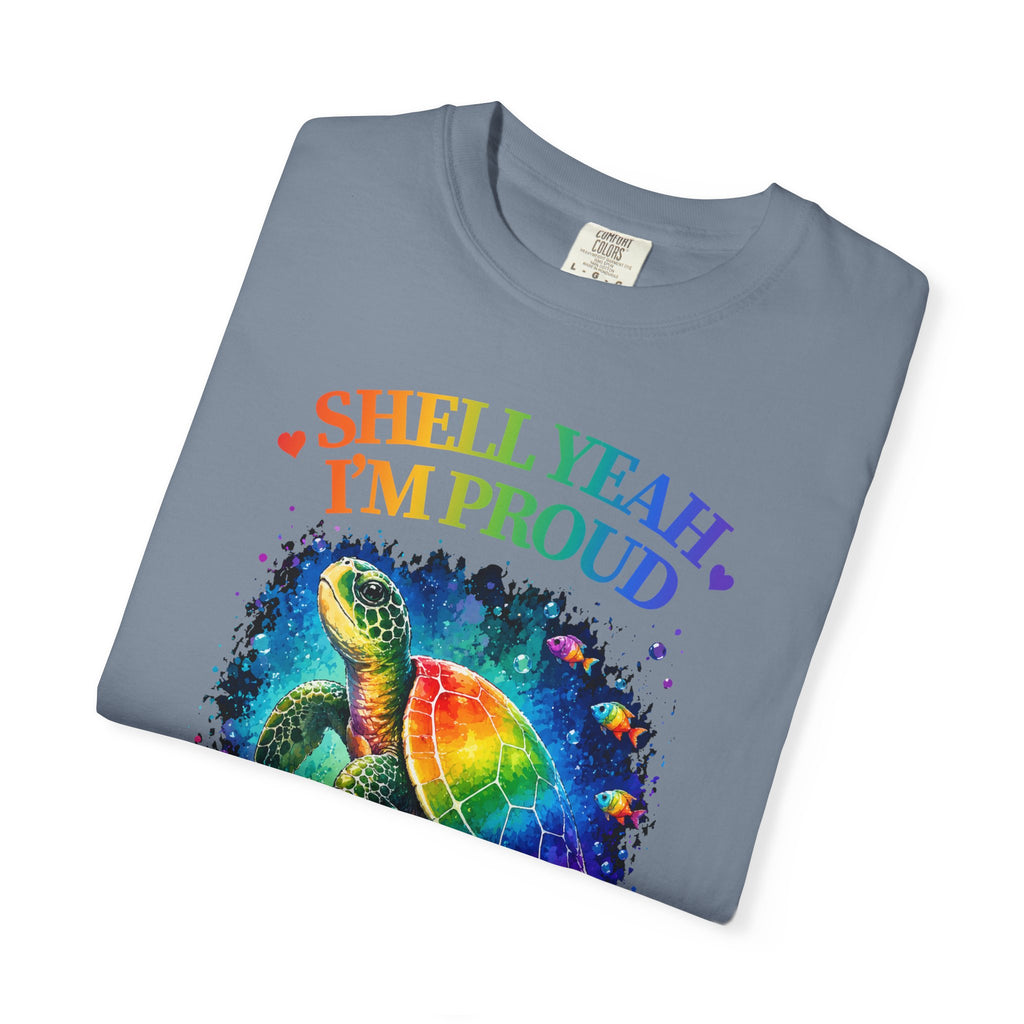 Pride Sea Turtle T-Shirt — "Shell Yeah I'm Proud" Rainbow LGBT Tee