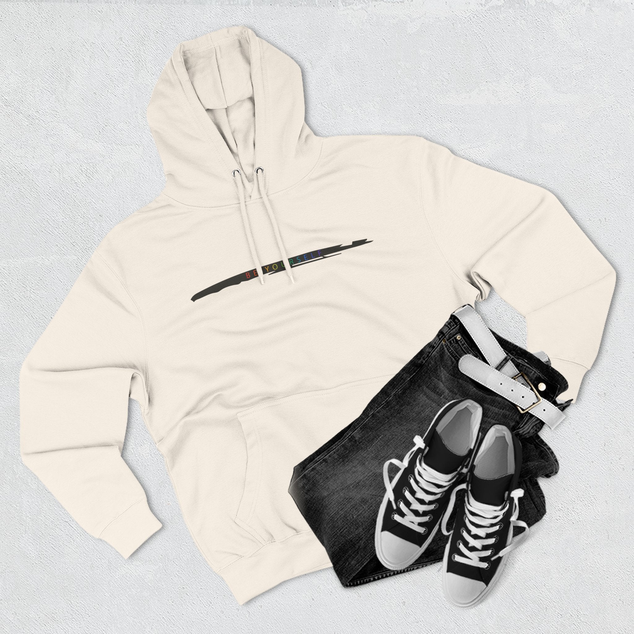 Closet Rebel "Be Yourself" Logo Hoodie — Minimal Urban Fleece Pullover