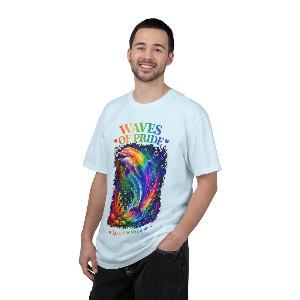 Waves of Pride T-Shirt — Rainbow Dolphin "Love Has No Limits" Tee