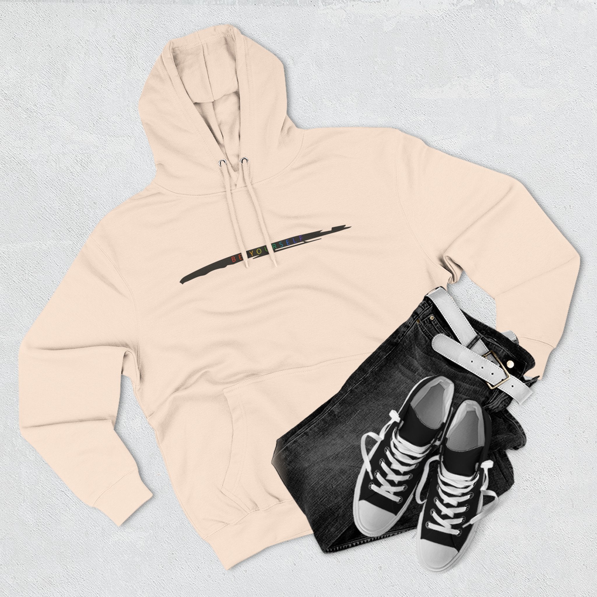 Closet Rebel "Be Yourself" Logo Hoodie — Minimal Urban Fleece Pullover