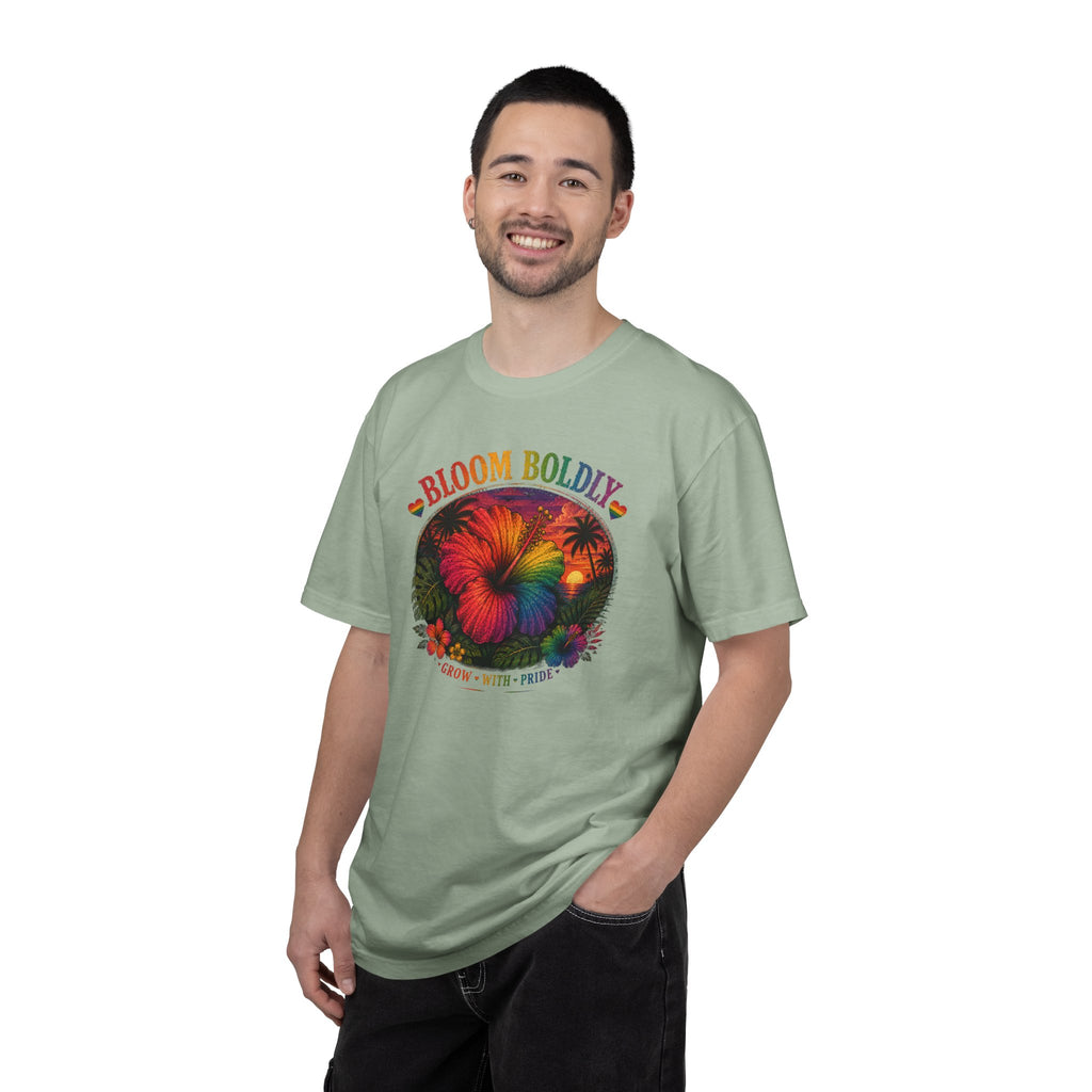 Bloom Boldly T-Shirt — Rainbow Floral Pride Graphic Tee