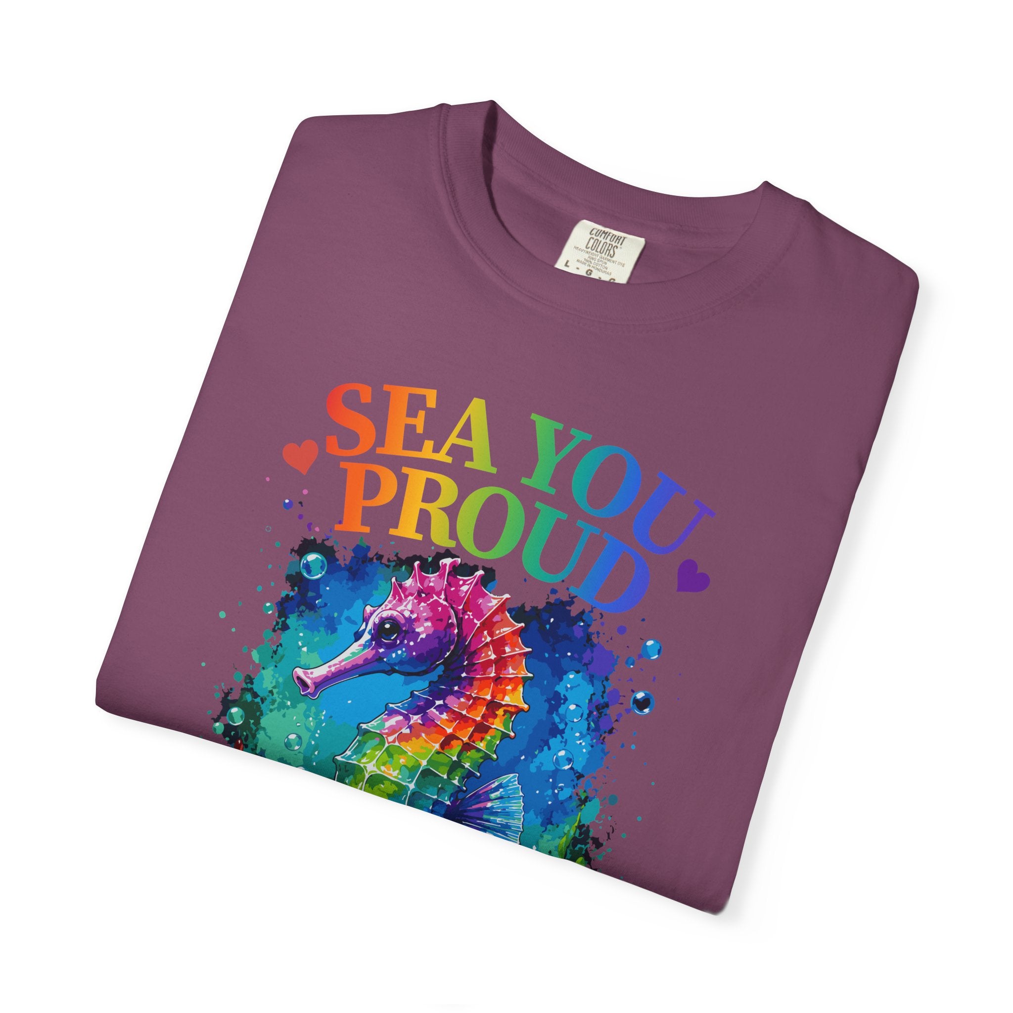 Sea You Proud T-Shirt — Rainbow Seahorse Pride Tee (Love • Diversity • Freedom)