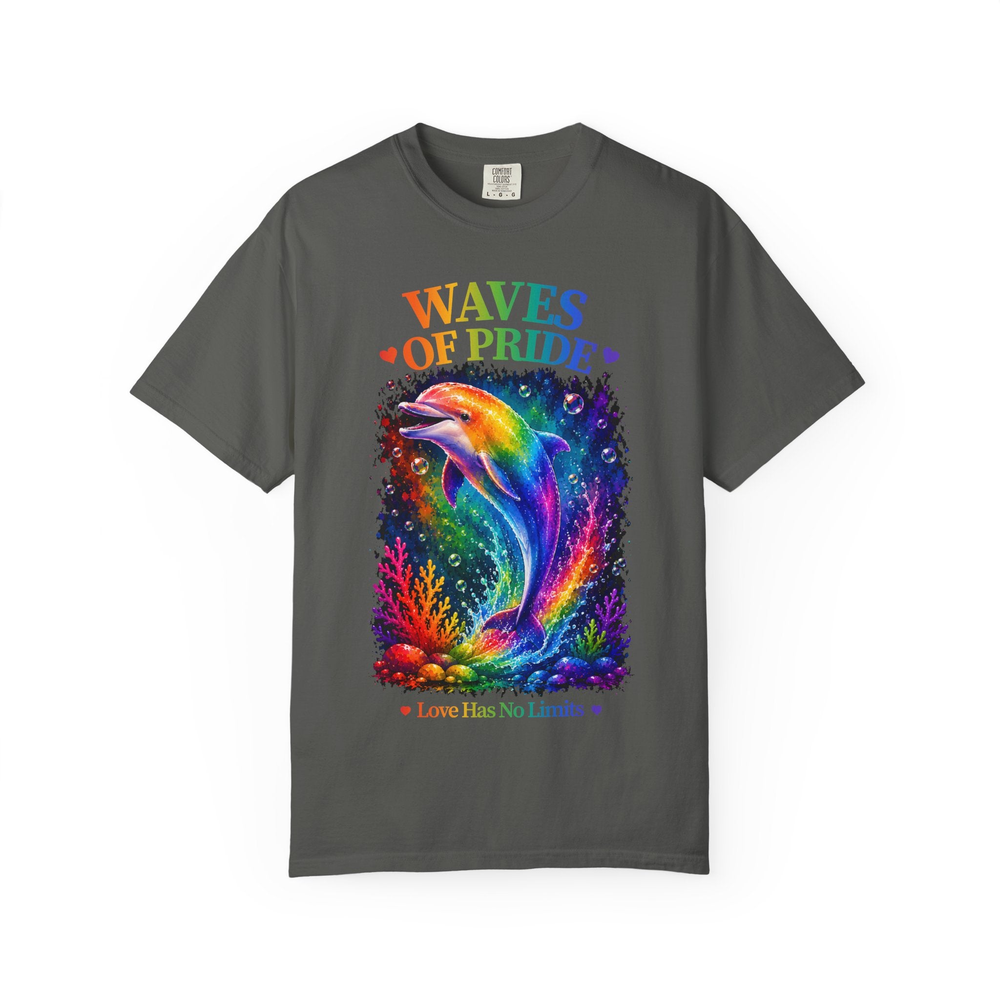 Waves of Pride T-Shirt — Rainbow Dolphin "Love Has No Limits" Tee