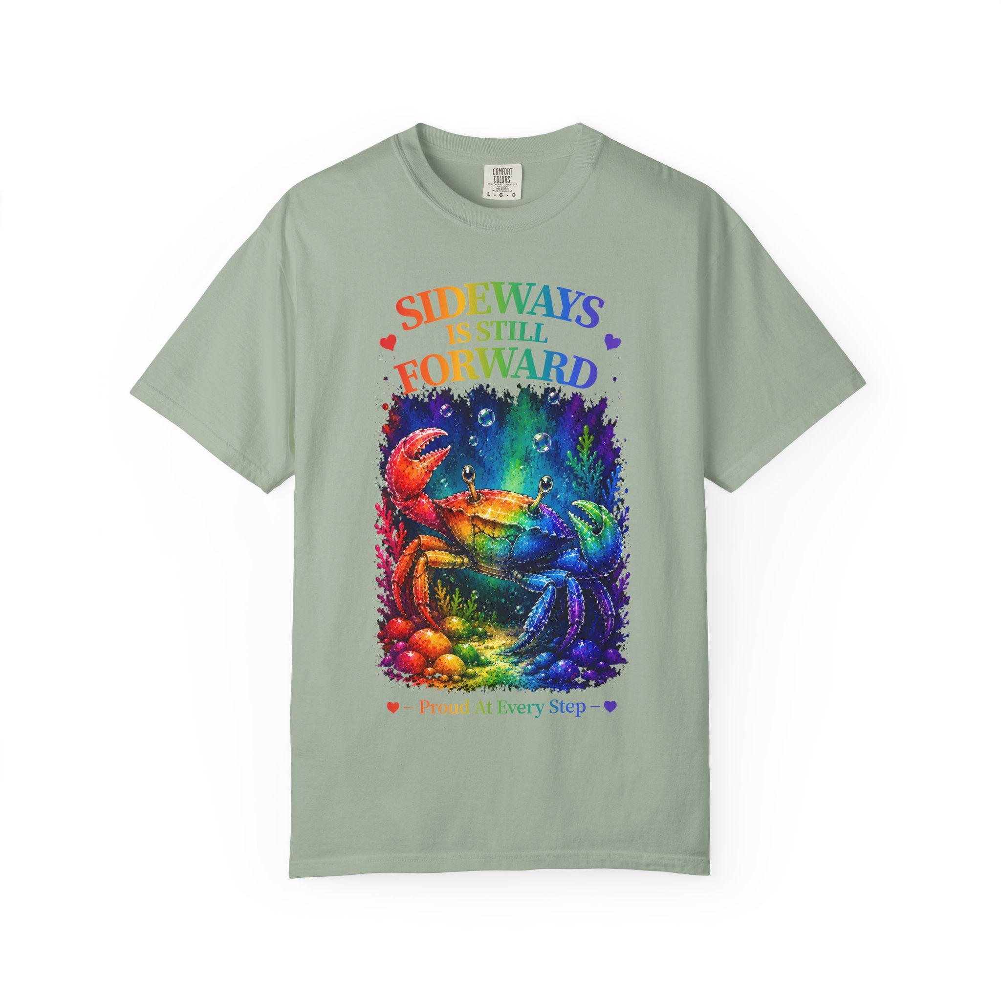 Crab Rainbow 'Sideways Is Still Forward' Graphic T‑Shirt