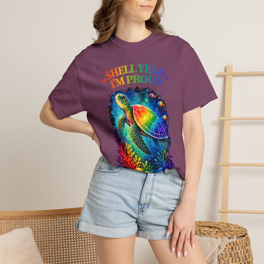 Pride Sea Turtle T-Shirt — "Shell Yeah I'm Proud" Rainbow LGBT Tee