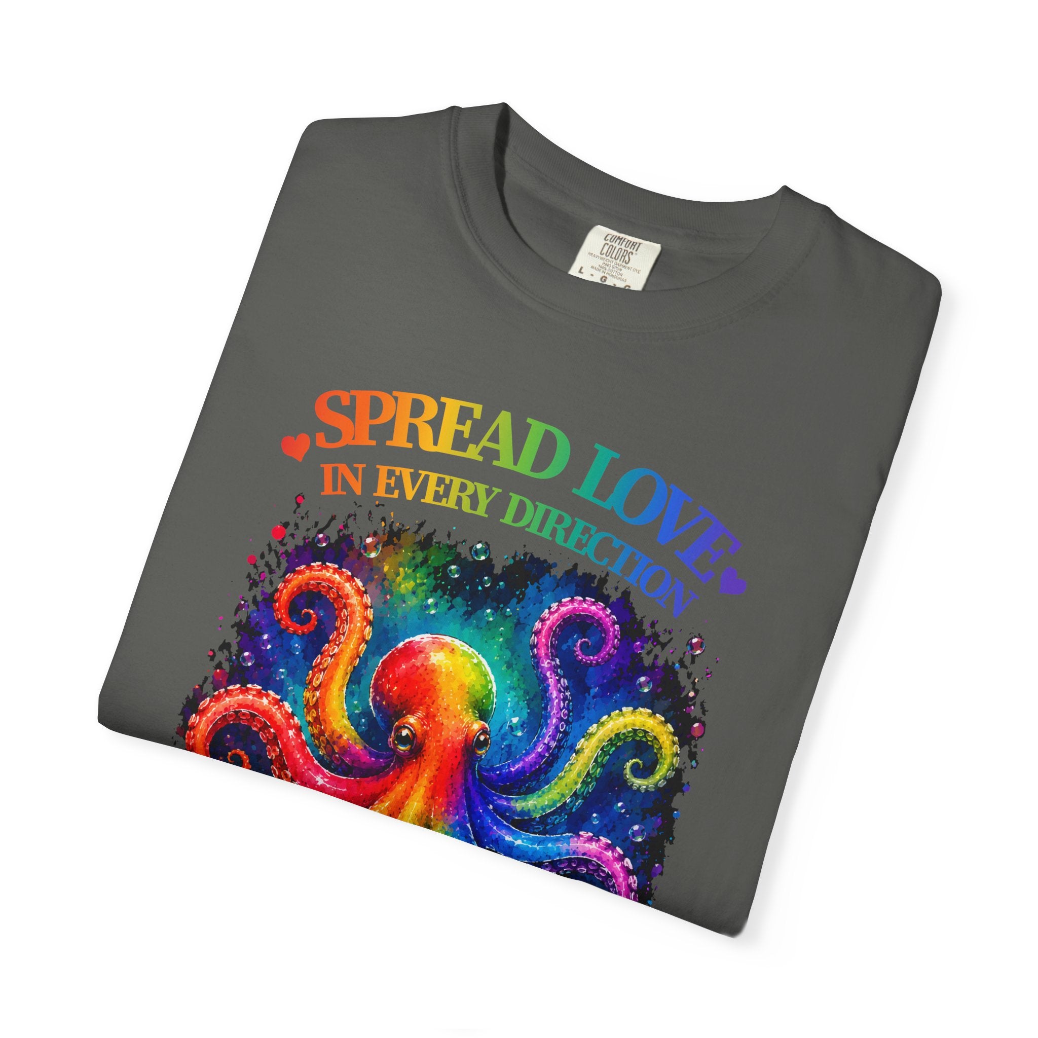 Spread Love Octopus T-Shirt — Rainbow Psychedelic Ocean Art Tee