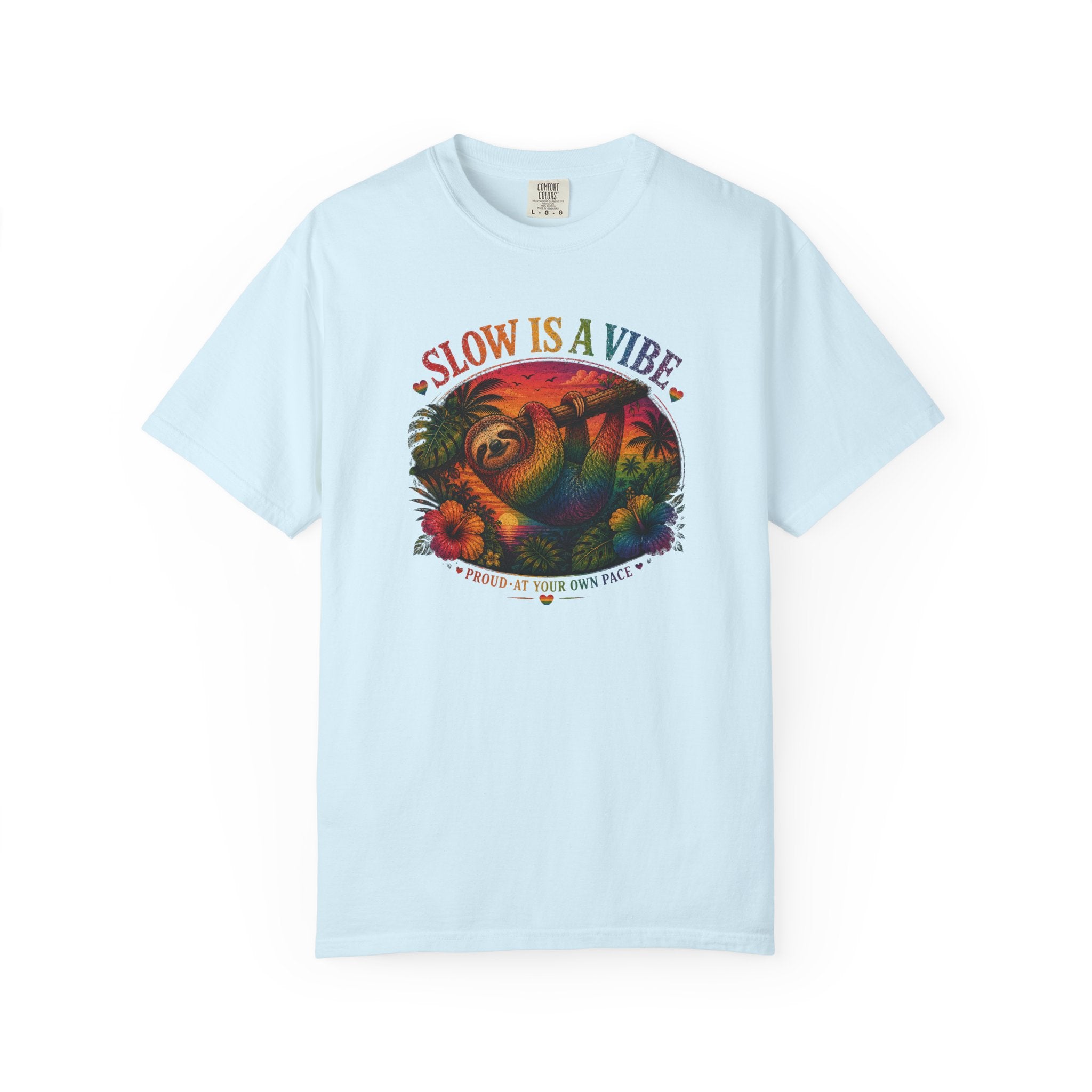 Slow Is A Vibe T-Shirt — Retro Sloth Graphic Tee