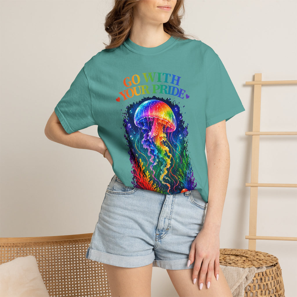 Go With Your Pride Jellyfish T-Shirt — Rainbow LGBTQ+ Pride Tee