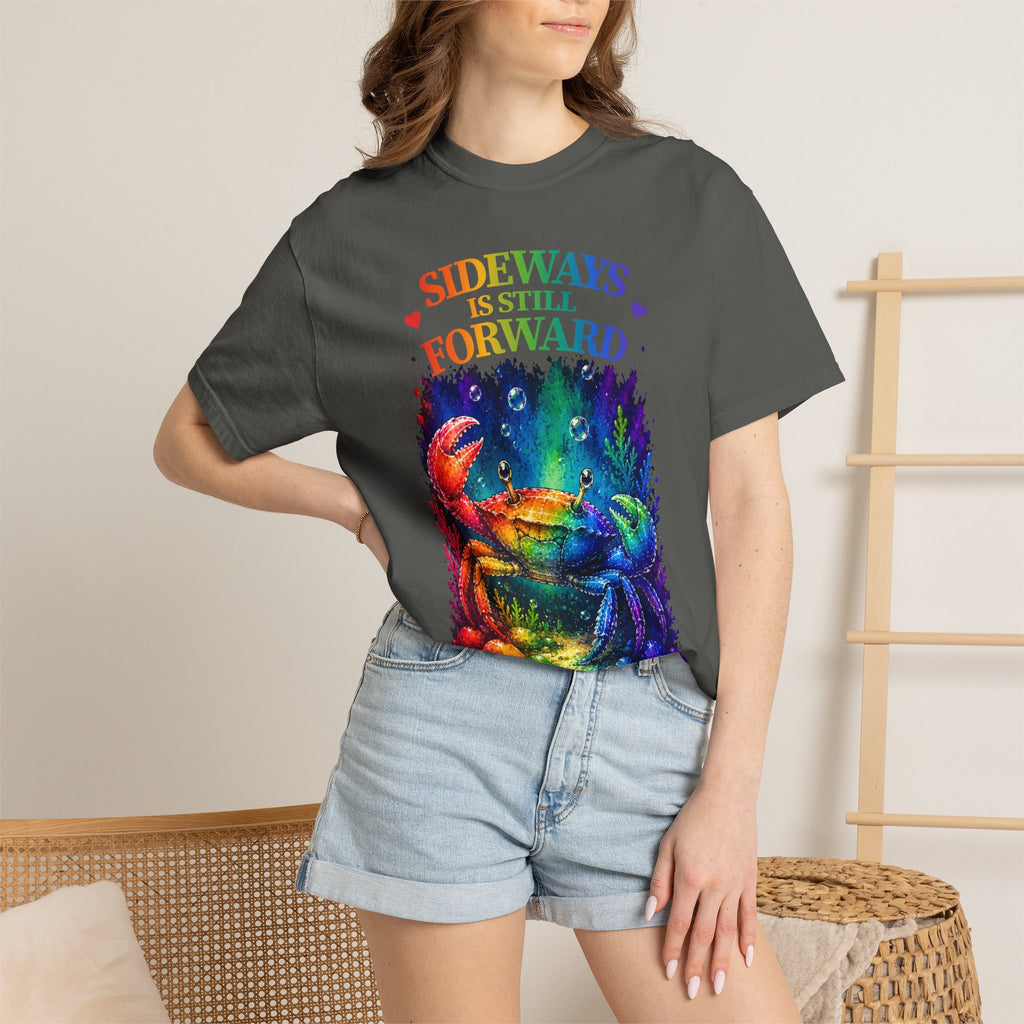 Crab Rainbow 'Sideways Is Still Forward' Graphic T‑Shirt