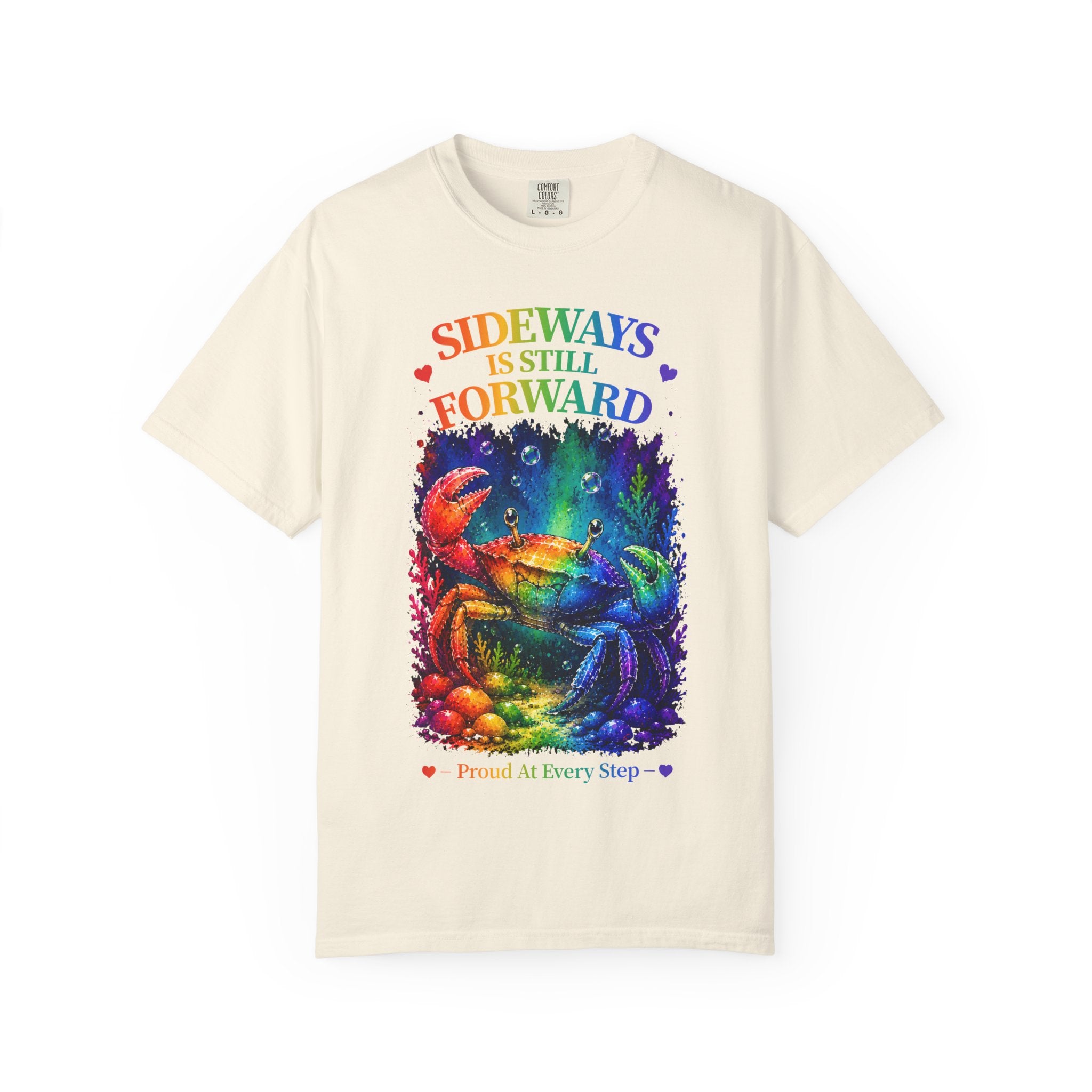Crab Rainbow 'Sideways Is Still Forward' Graphic T‑Shirt