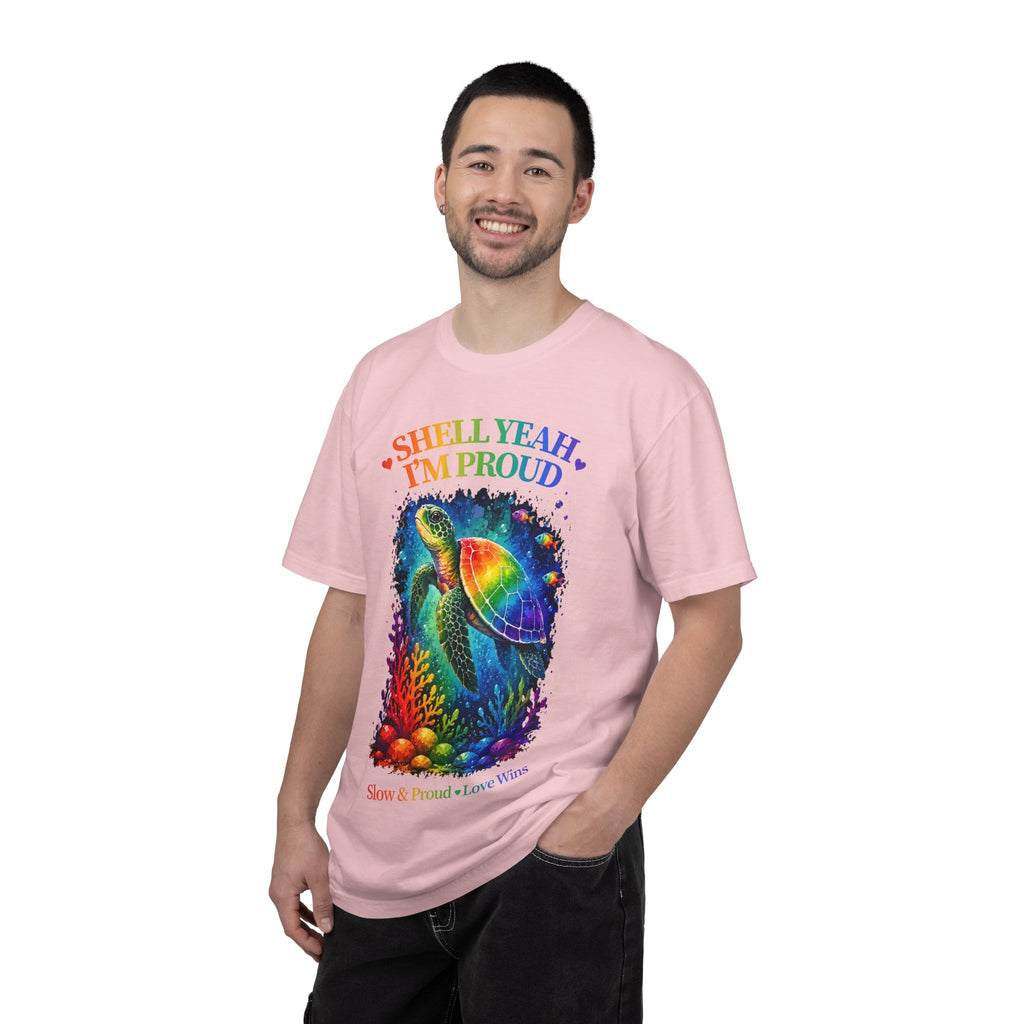 Pride Sea Turtle T-Shirt — "Shell Yeah I'm Proud" Rainbow LGBT Tee