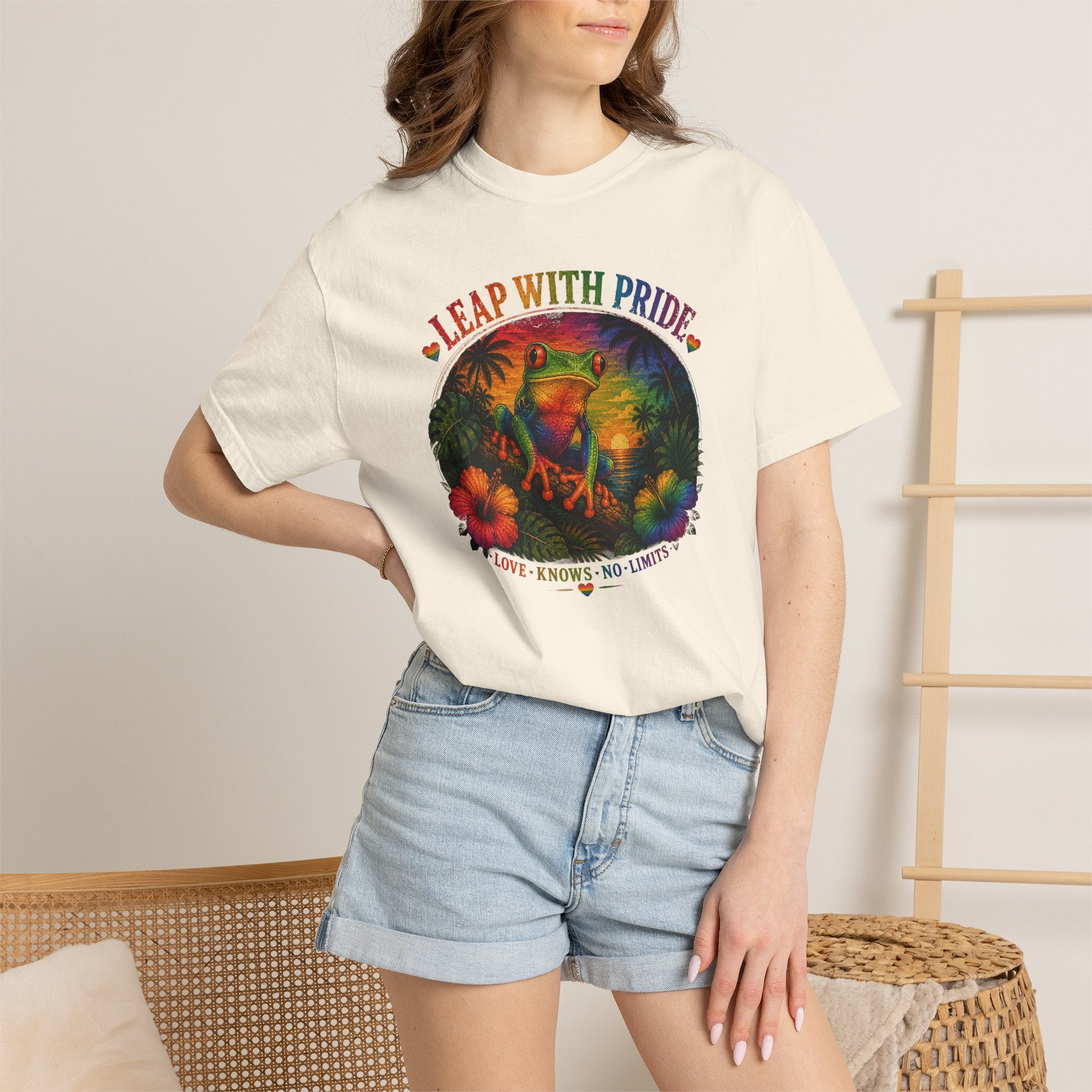 Leap With Pride T-Shirt — Rainbow Frog Graphic Tee (Love Knows No Limits)