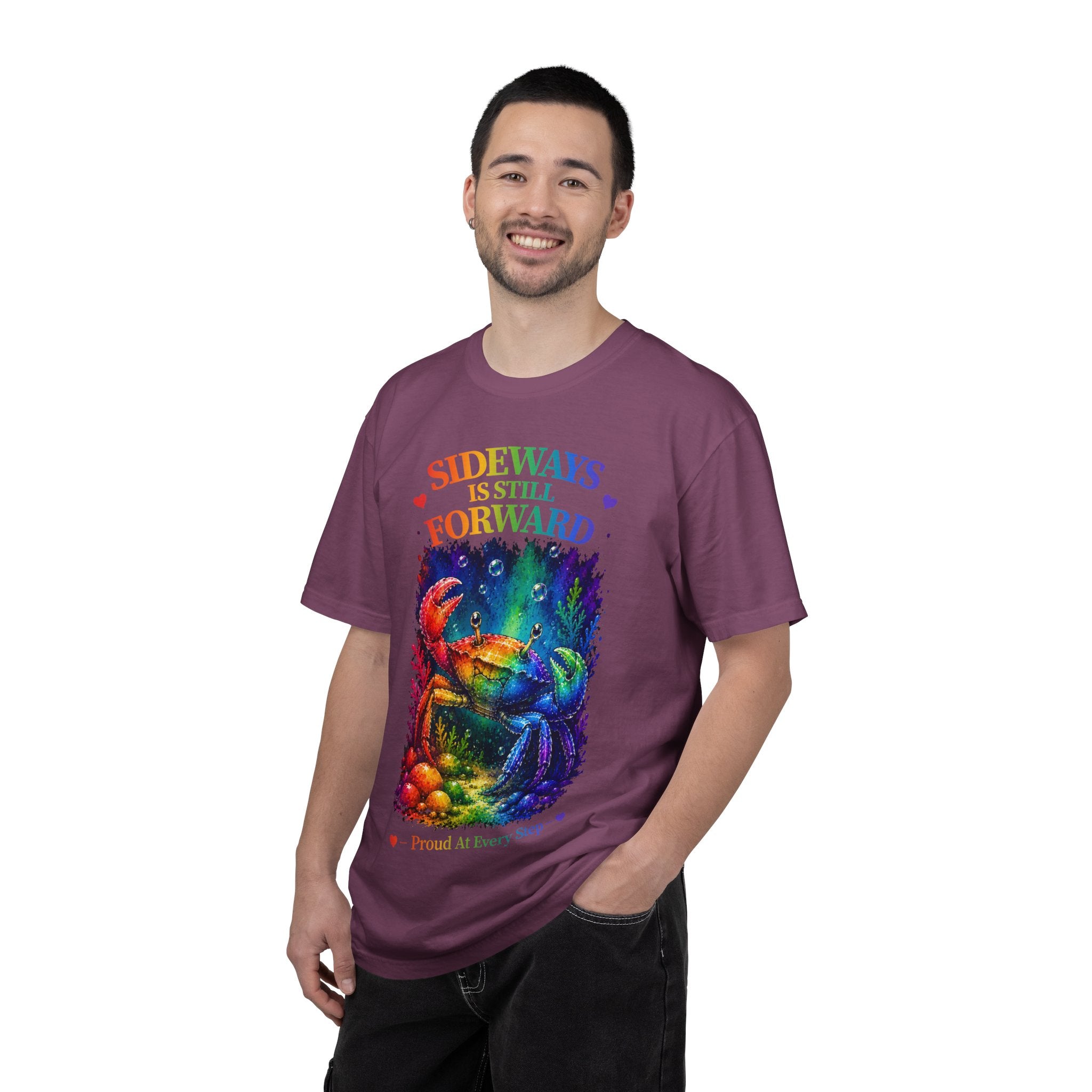 Crab Rainbow 'Sideways Is Still Forward' Graphic T‑Shirt
