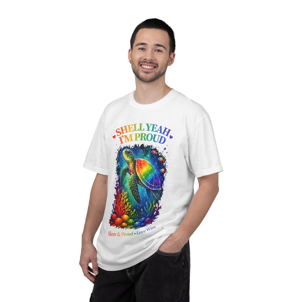 Pride Sea Turtle T-Shirt — "Shell Yeah I'm Proud" Rainbow LGBT Tee