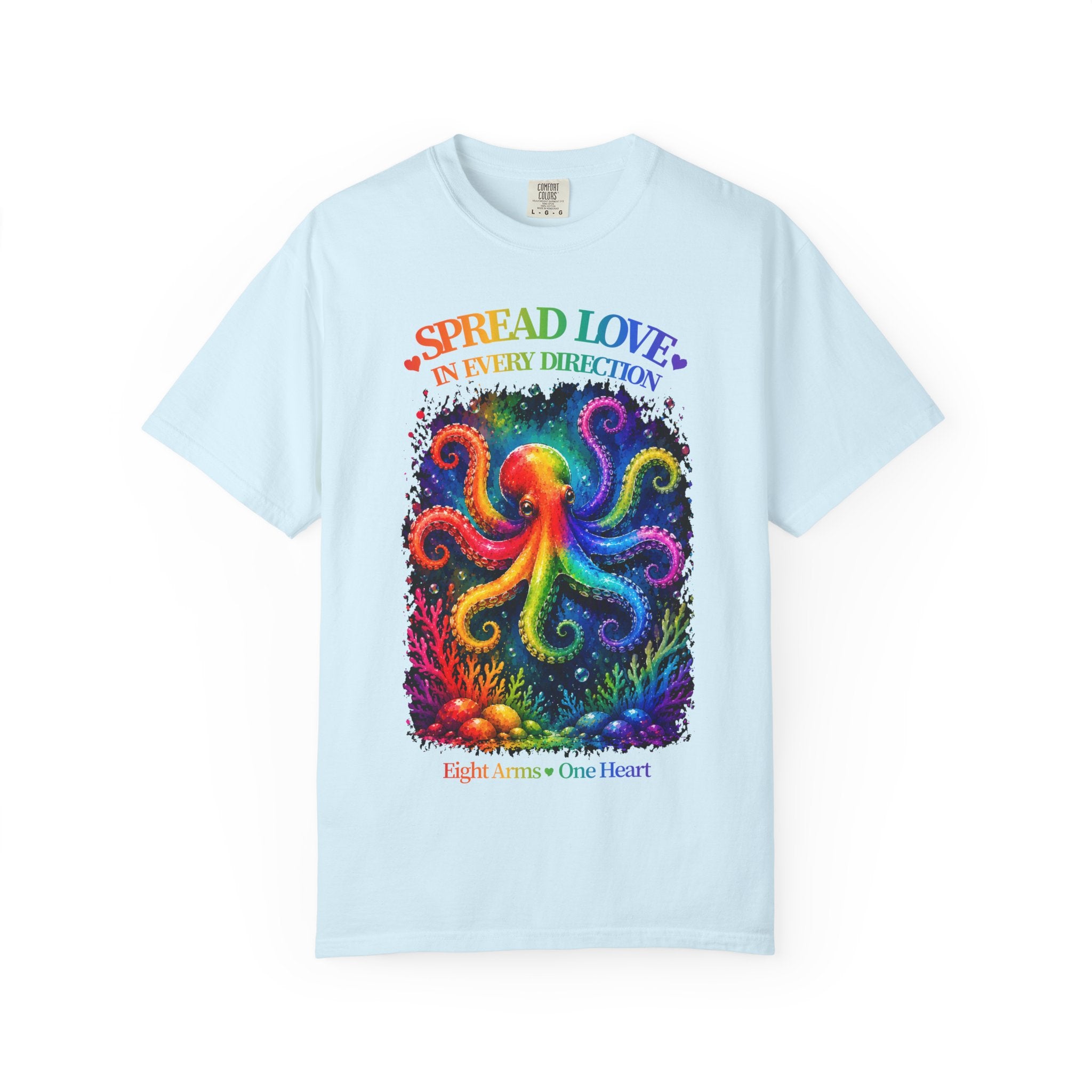 Spread Love Octopus T-Shirt — Rainbow Psychedelic Ocean Art Tee