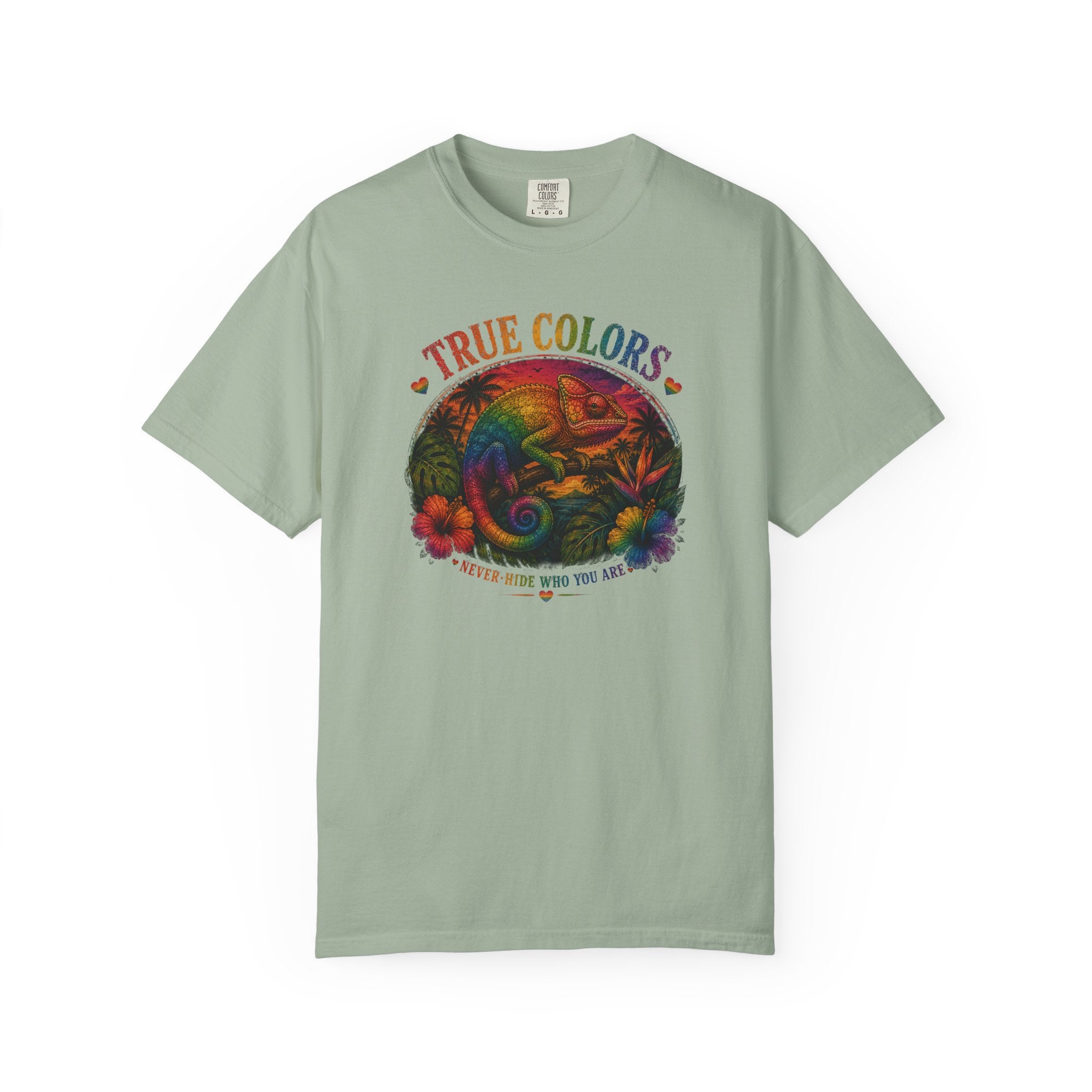 True Colors T-Shirt — Vintage Rainbow Mushroom Graphic (Be True to Who You Are)