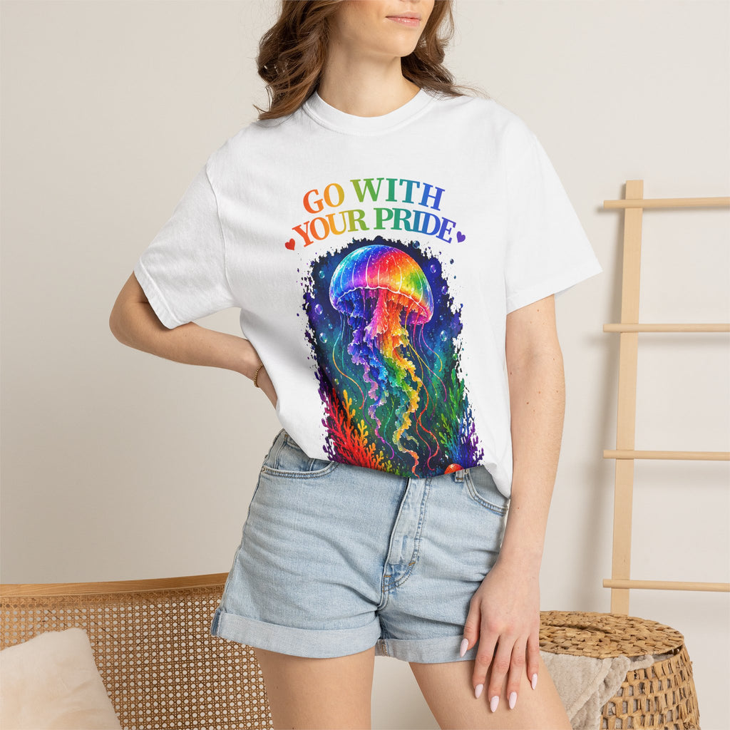 Go With Your Pride Jellyfish T-Shirt — Rainbow LGBTQ+ Pride Tee