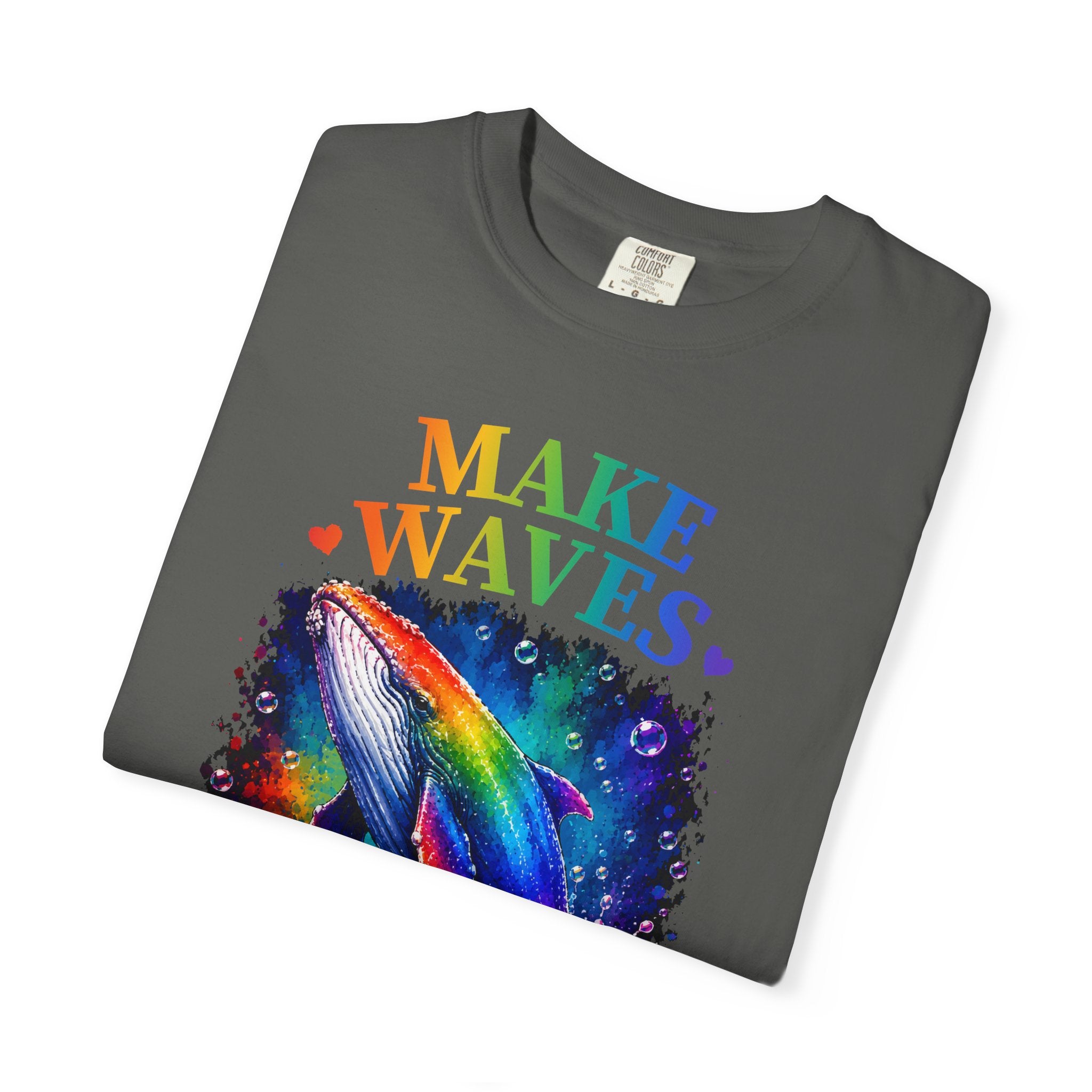 Make Waves Rainbow Dolphin T-Shirt — "Be Loud, Be Proud" LGBTQ+ Pride Tee