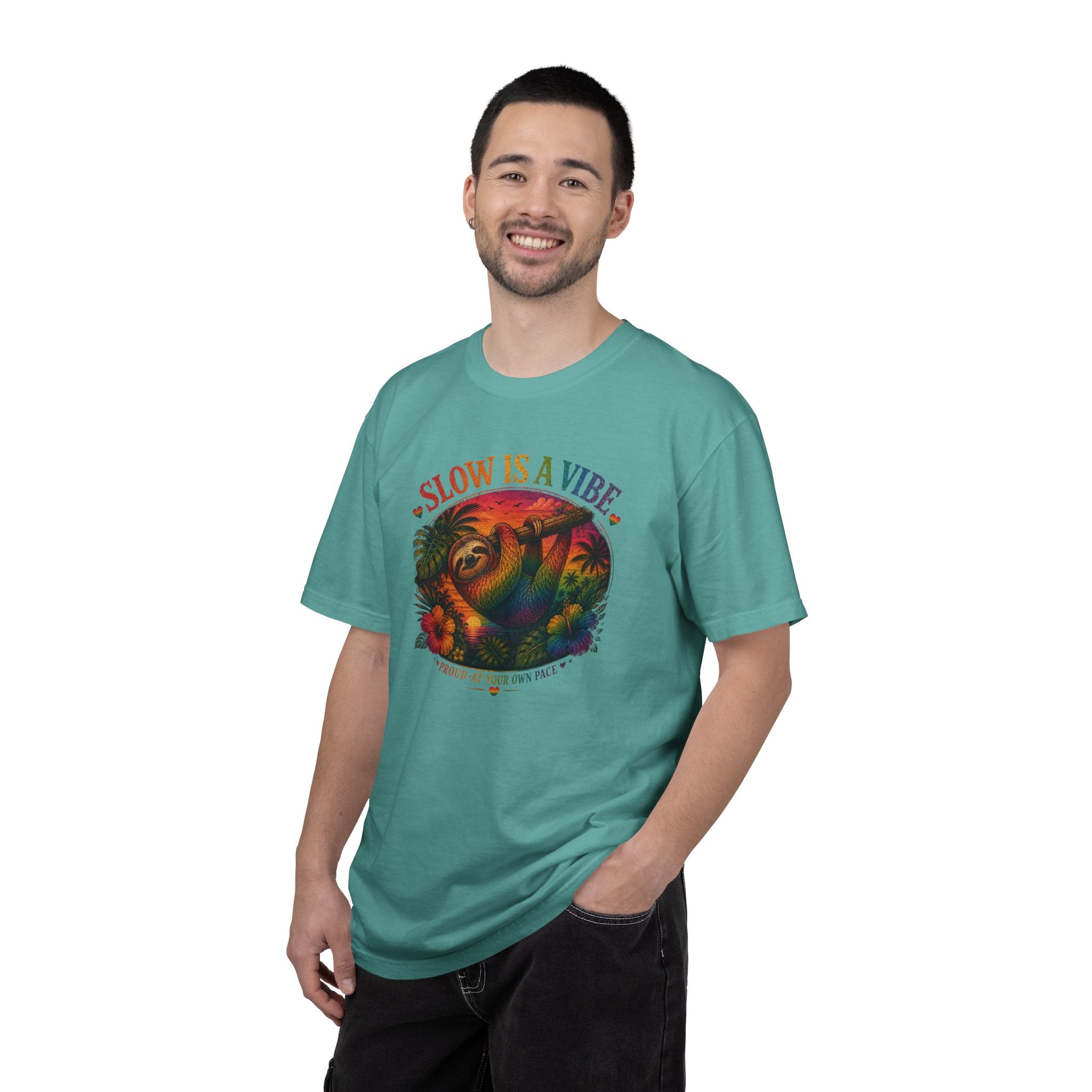 Slow Is A Vibe T-Shirt — Retro Sloth Graphic Tee