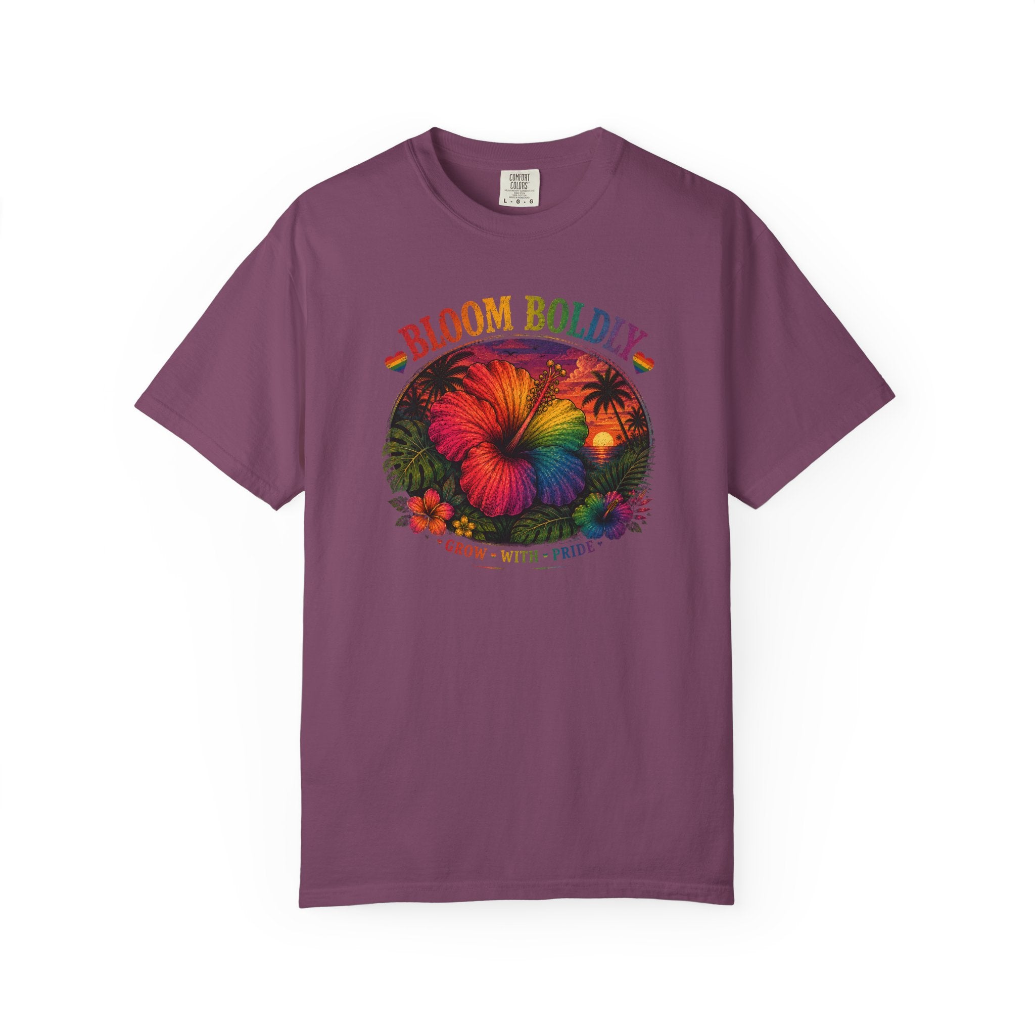 Bloom Boldly T-Shirt — Rainbow Floral Pride Graphic Tee