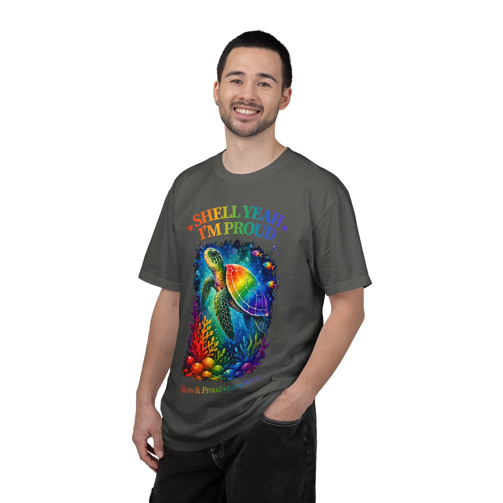 Pride Sea Turtle T-Shirt — "Shell Yeah I'm Proud" Rainbow LGBT Tee
