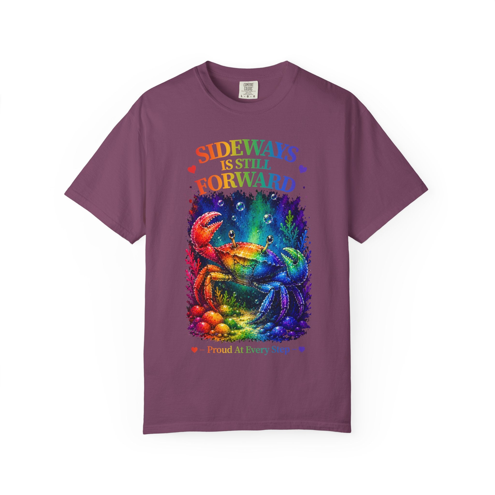Crab Rainbow 'Sideways Is Still Forward' Graphic T‑Shirt