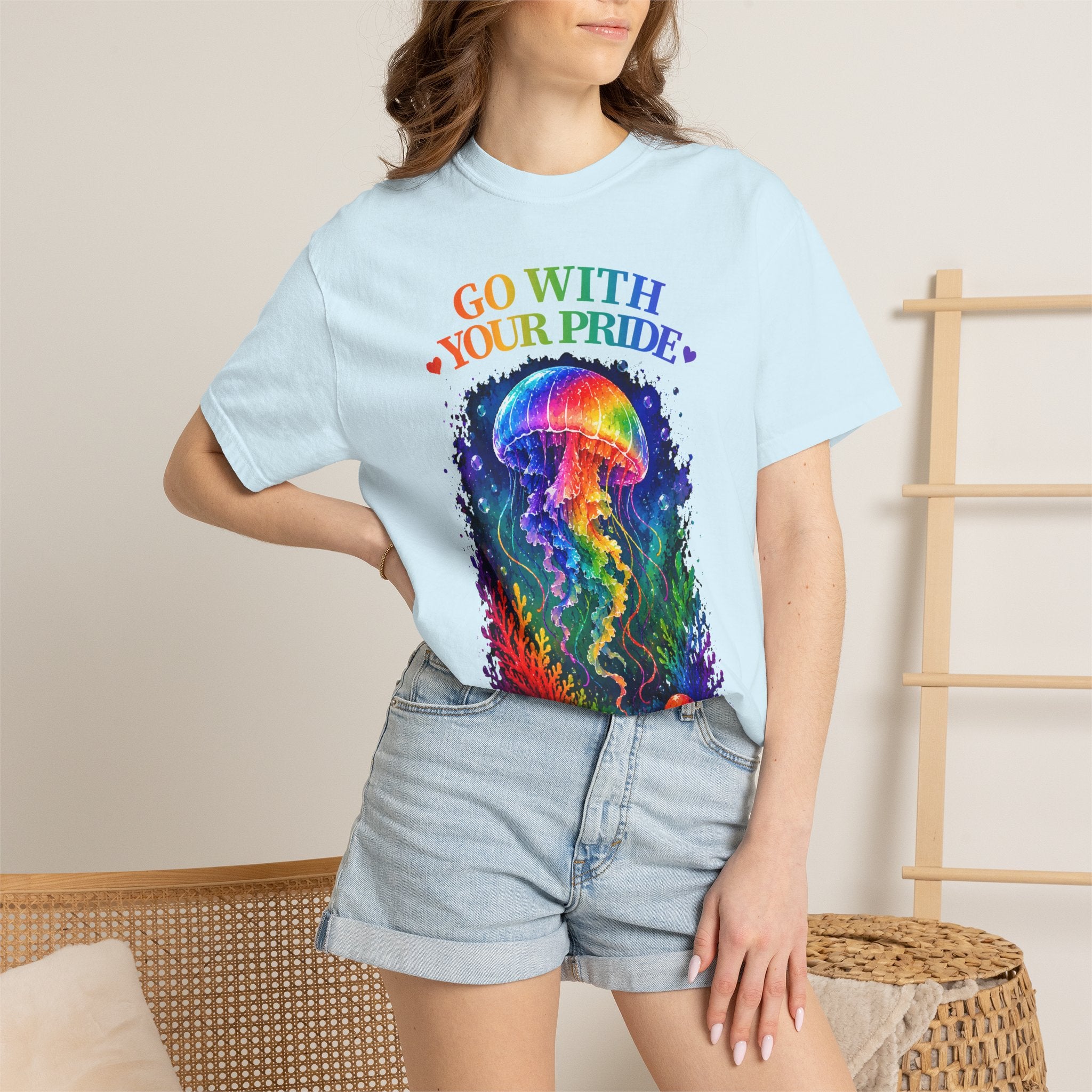 Go With Your Pride Jellyfish T-Shirt — Rainbow LGBTQ+ Pride Tee