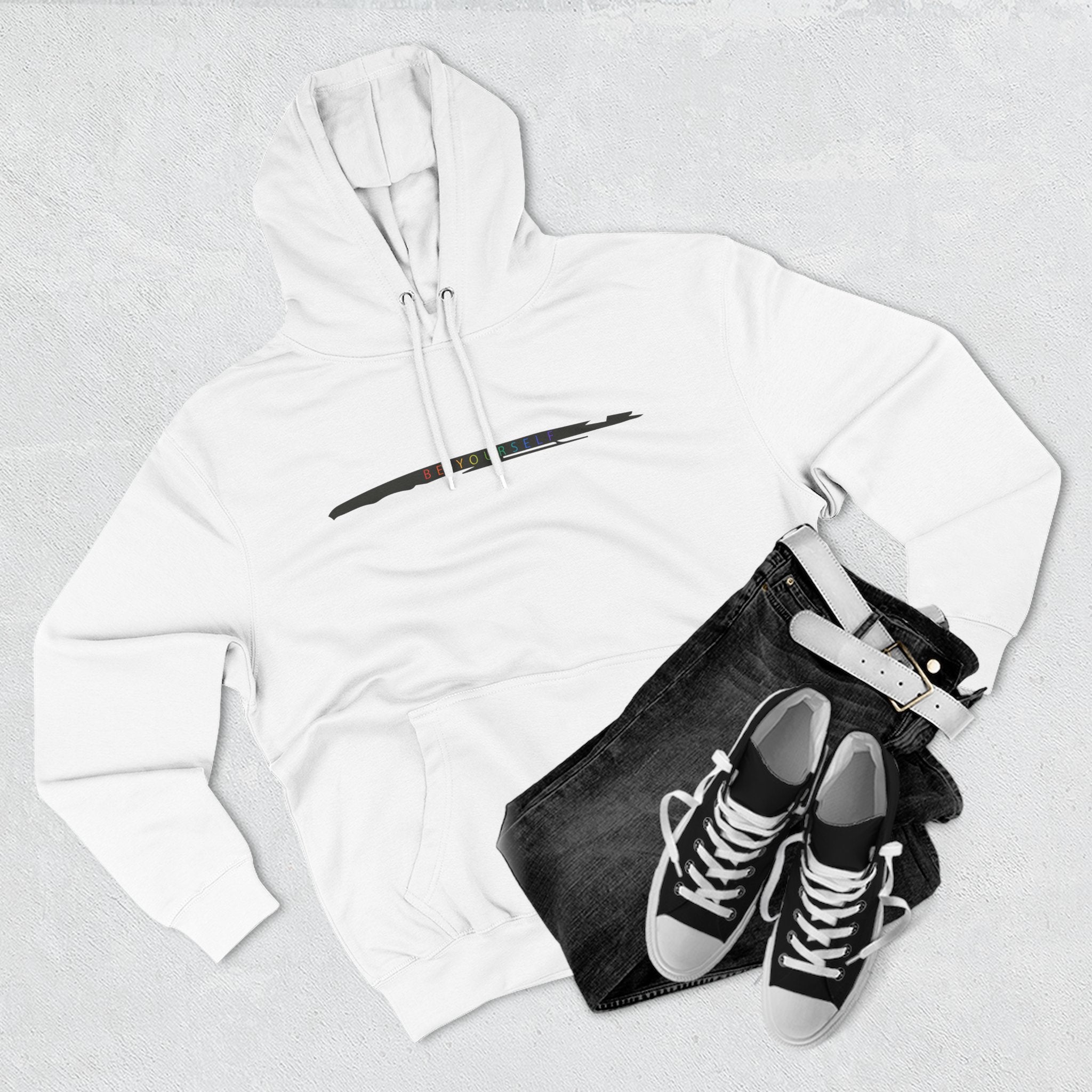 Closet Rebel "Be Yourself" Logo Hoodie — Minimal Urban Fleece Pullover